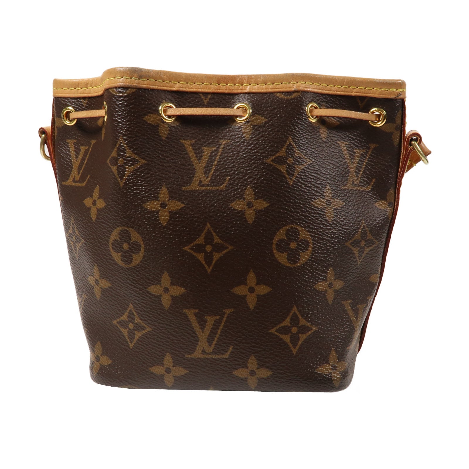 LOUIS VUITTON Monogram Nano Noe Shoulder Bag金扣肩背袋啡色