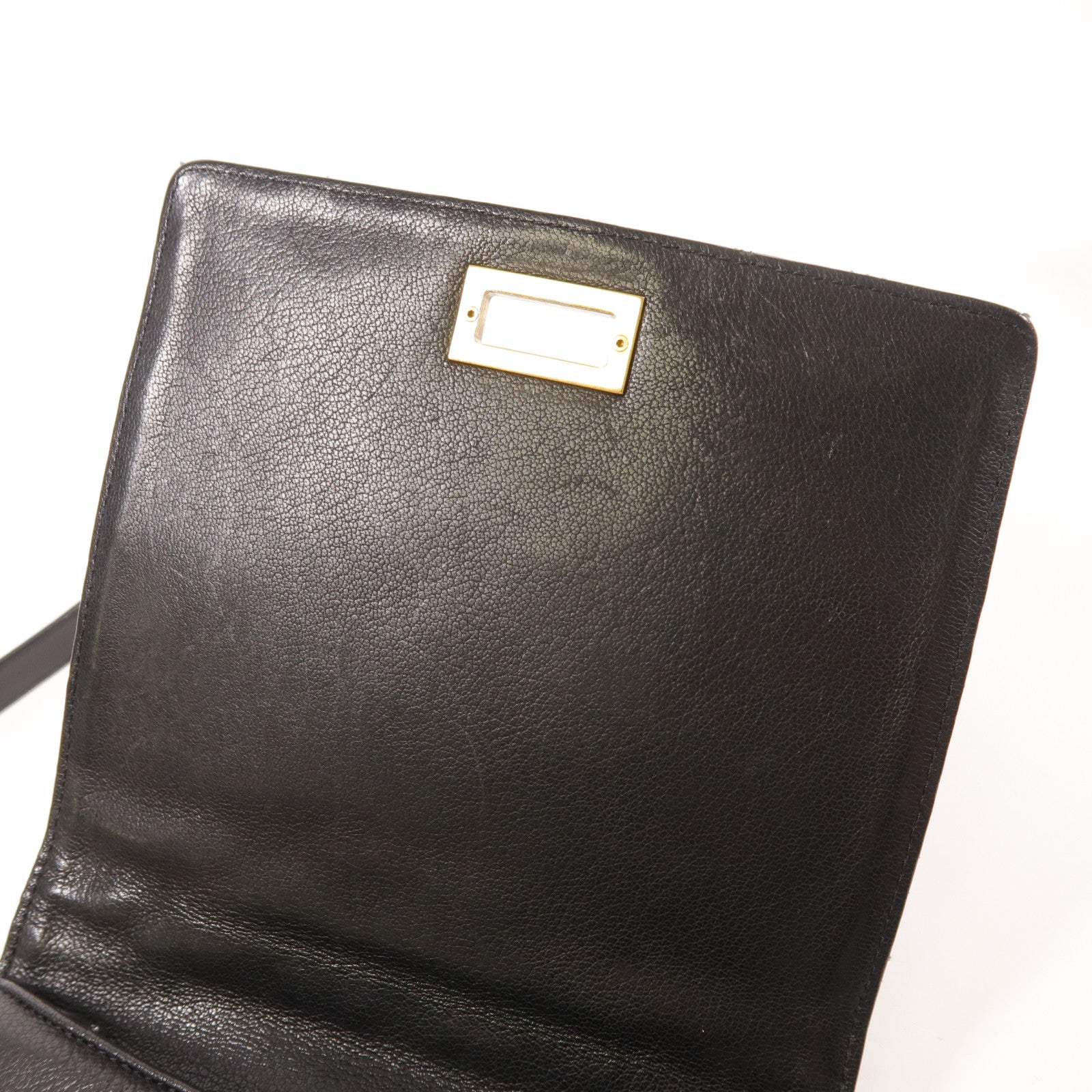 CHANEL CC GHW 2.55 Shoulder Bag 2Way Chain Calfskin Leather Black