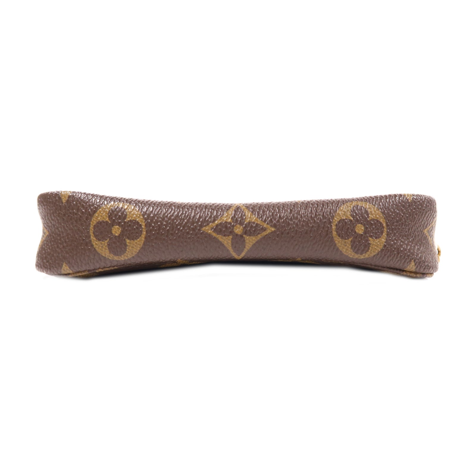 LOUIS VUITTON Monogram Mini Pochette Accessoires金扣手挽袋棕色/彩色