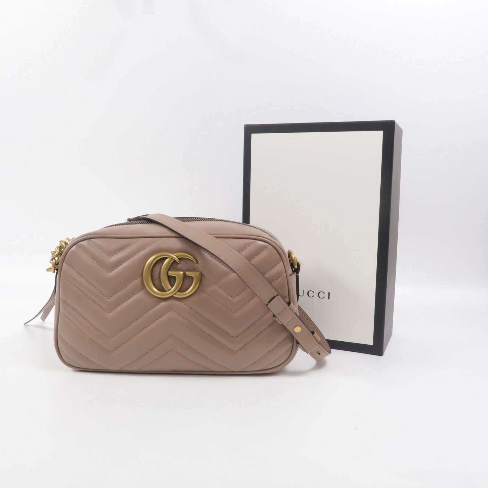GUCCI 牛皮皮革GG Marmont肩背袋