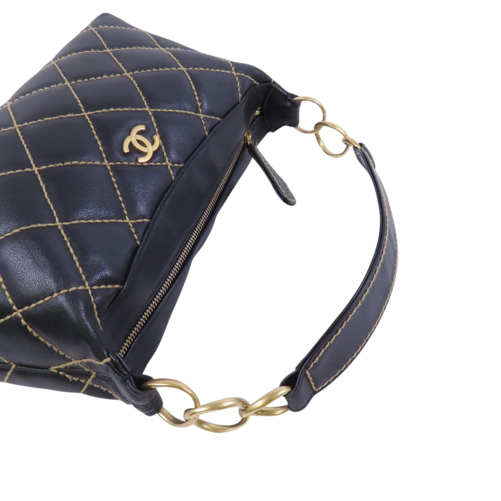 CHANEL 牛皮皮革Shoulder Bag金扣肩背袋