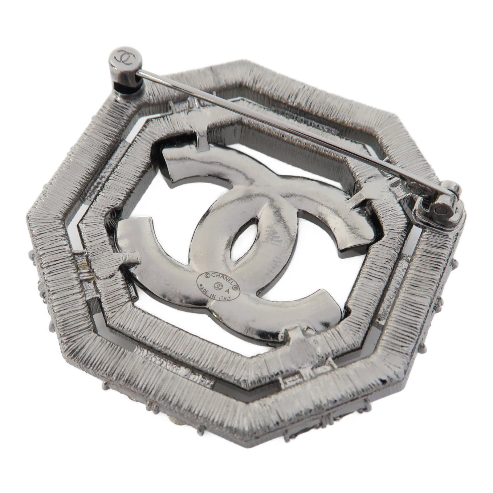 CHANEL 金屬Brooch胸針銀色/白色