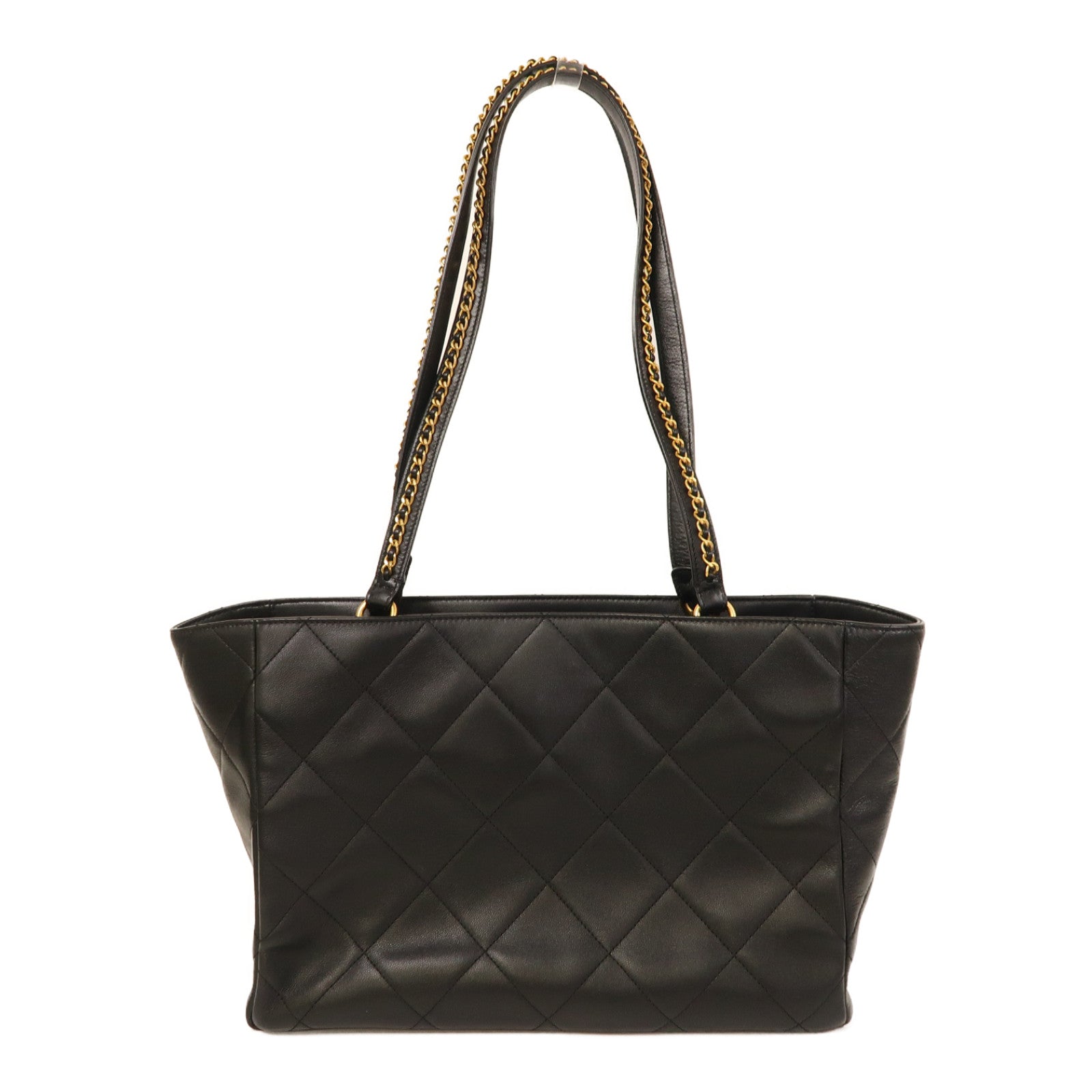 CHANEL 【激減優惠】菱格牛皮皮革Shoulder Tote金扣肩背手挽袋黑色