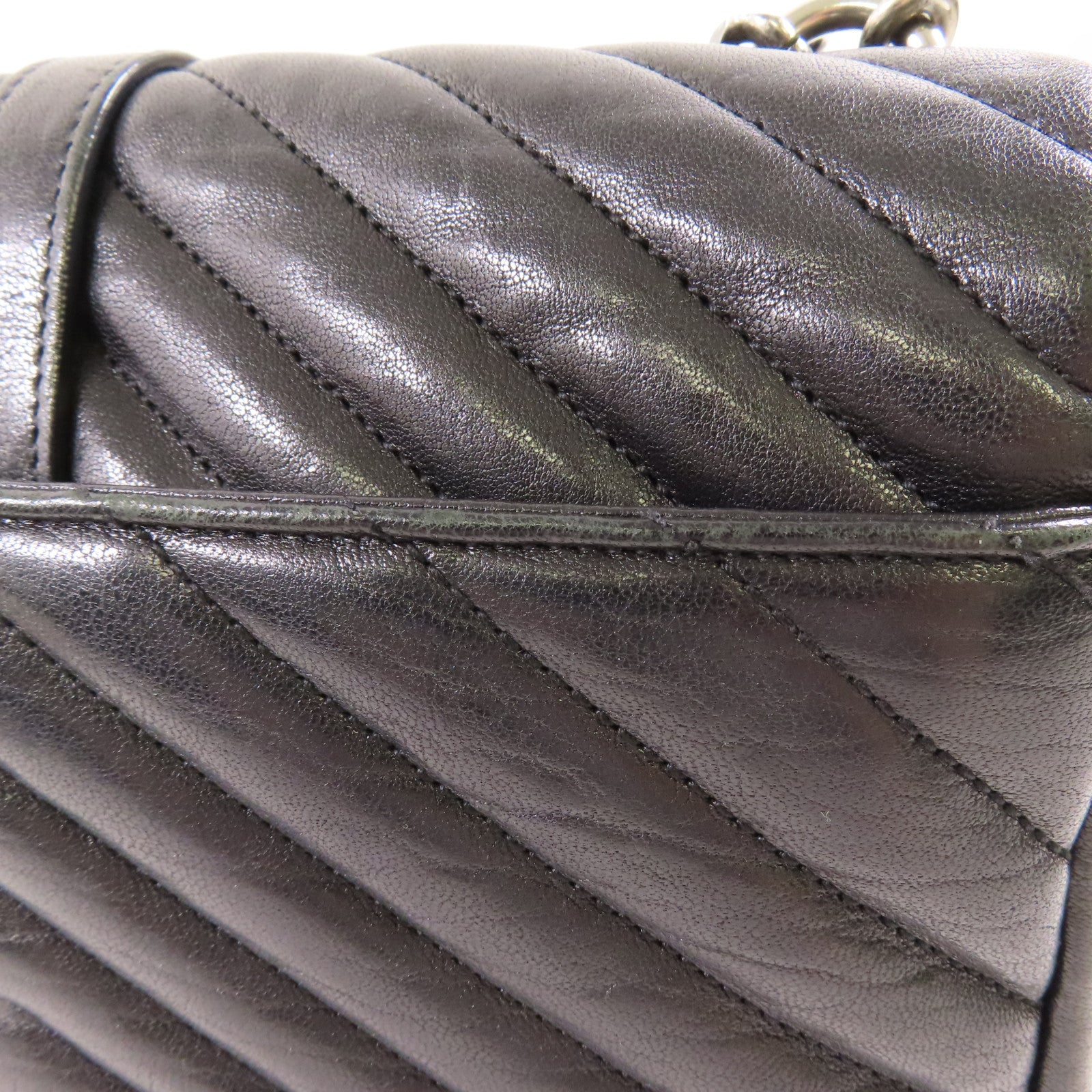 SAINT LAURENT 牛皮皮革Chain 2 Way Bag銀扣鏈帶手挽肩背兩用袋