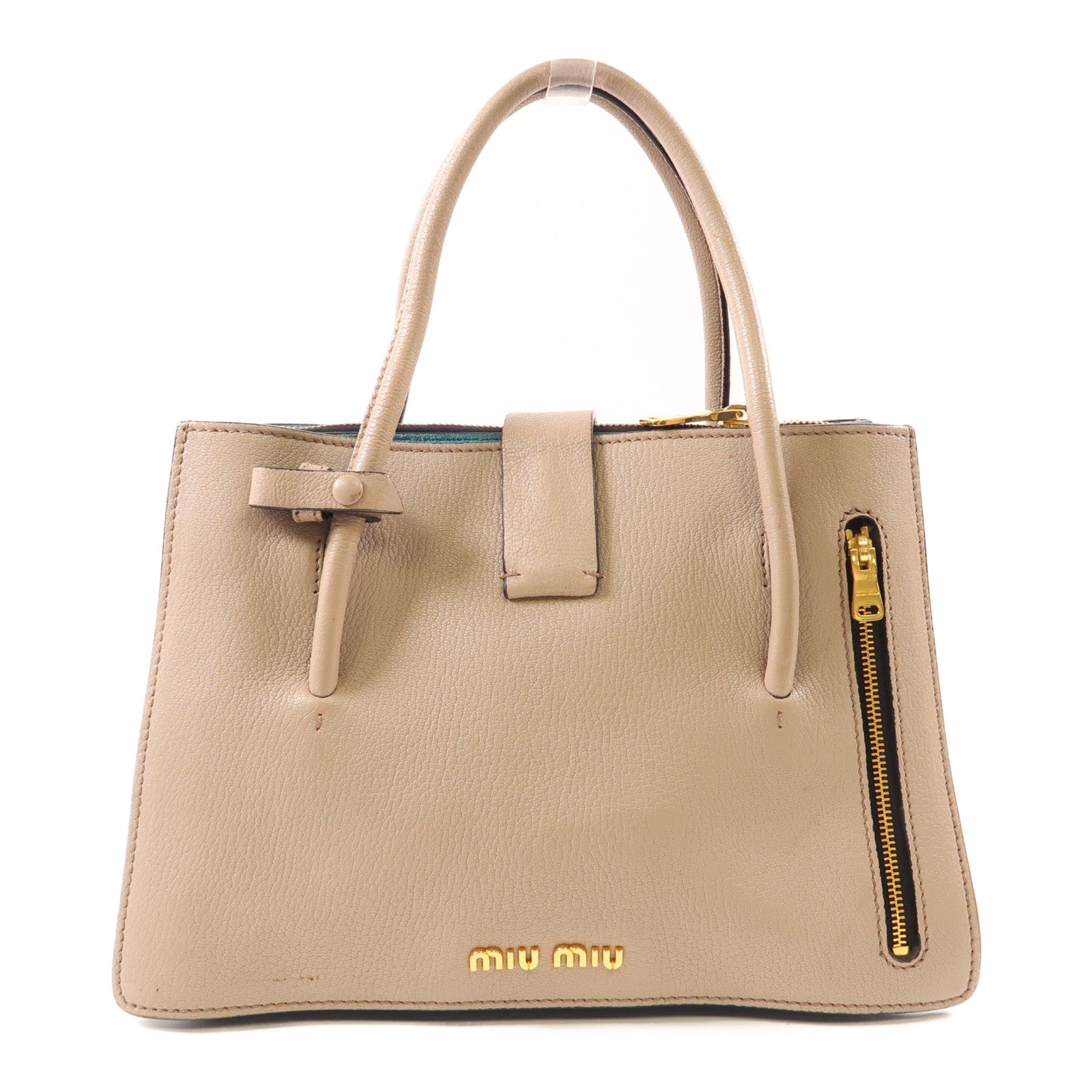 Miu Miu 牛皮皮革Handbag金扣手挽袋