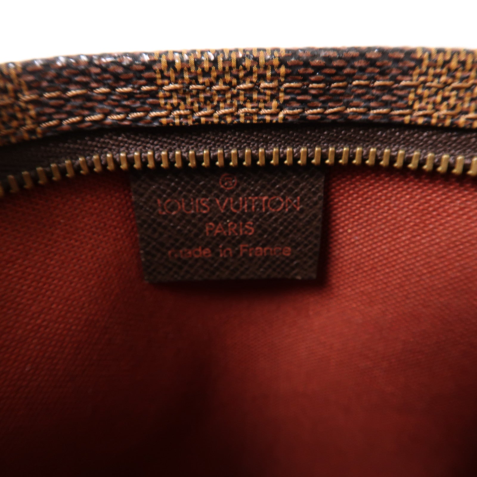 LOUIS VUITTON Damier Trousse Makeup Pouch金扣手挽袋啡色