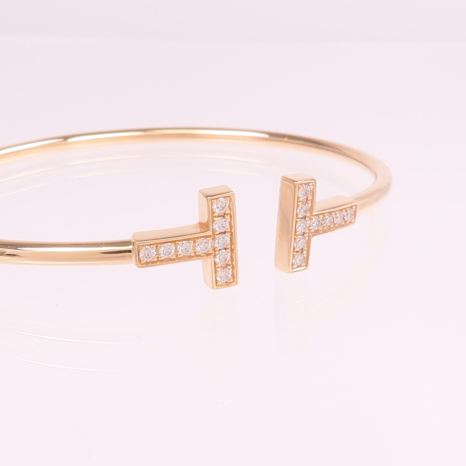 TIFFANY＆CO 18K玫瑰金T Wire Bracelet鑽石手鐲