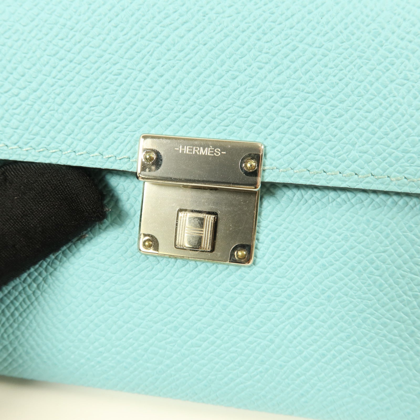 HERMES Epsom皮革Clic 12 Card Holder卡片套Bleu Atoll/Malachite