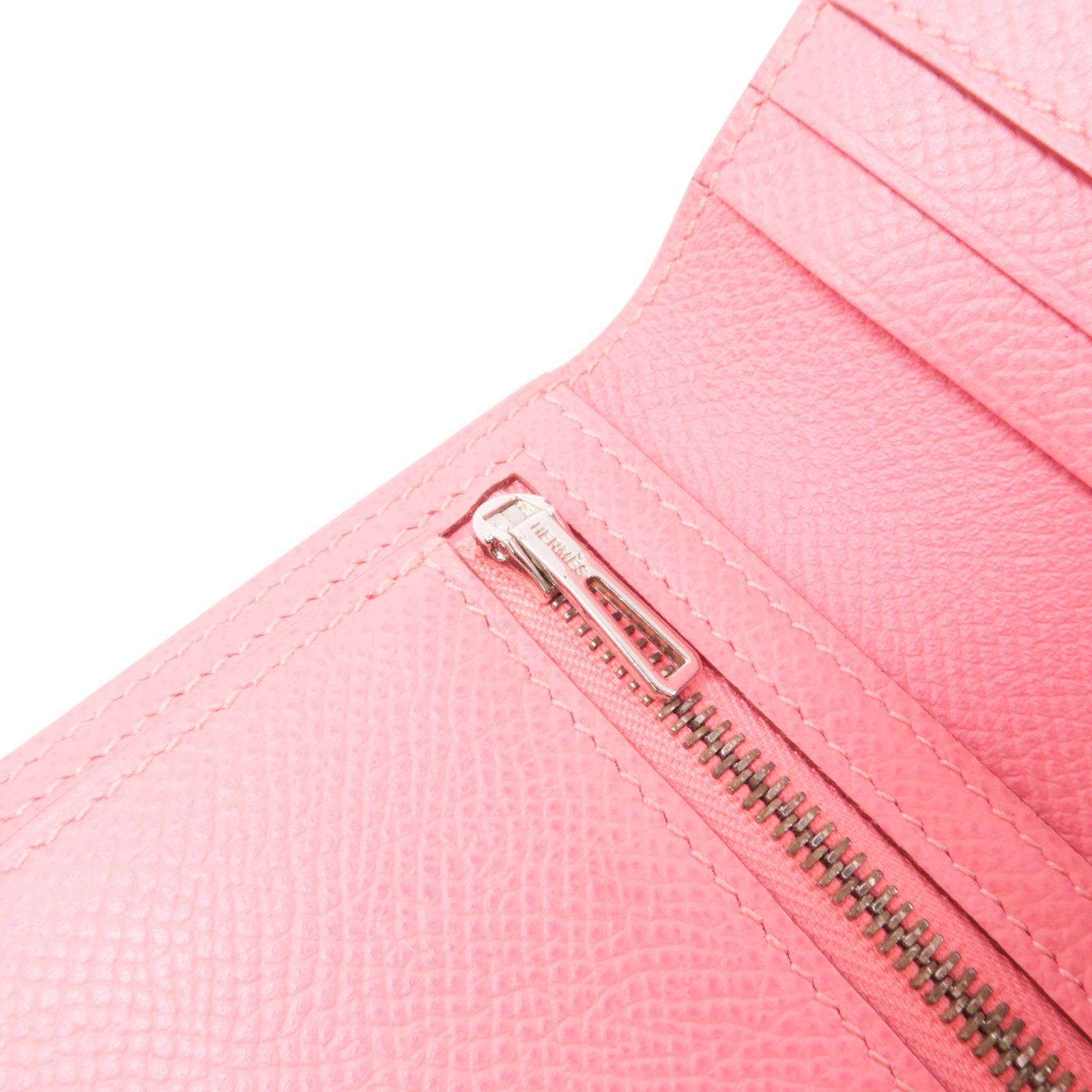 HERMES PHW Bearn Wallet Epsom Leather Orange