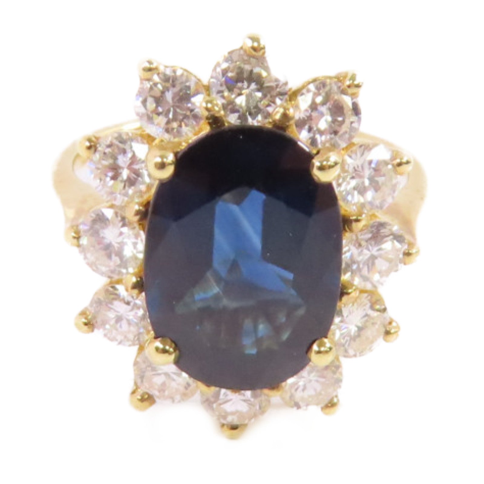 JEWELRY 18K黃金/藍寶石/鑽石Sapphire/Diamond Ring戒指US#6