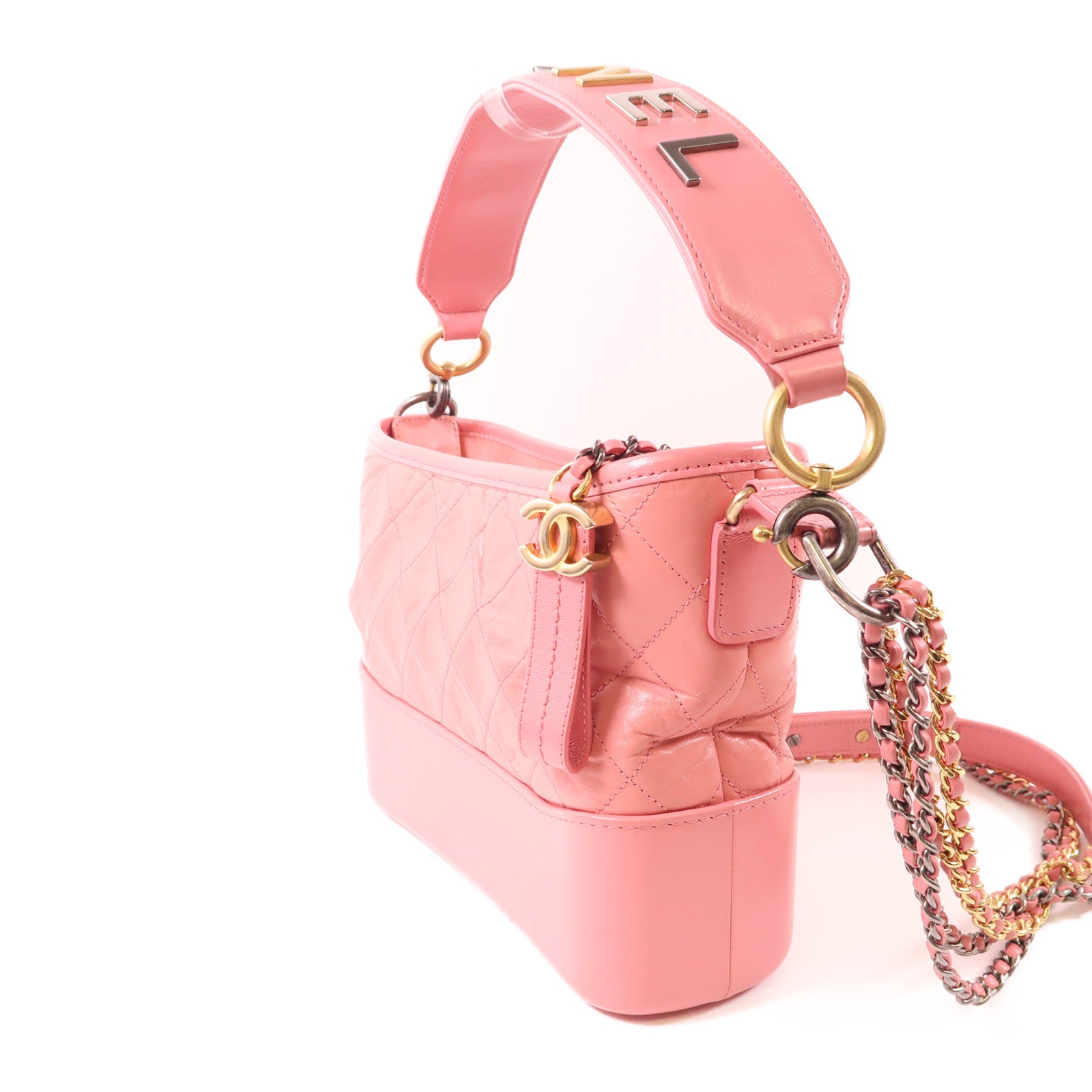 CHANEL 牛皮皮革Gabrielle鏈帶手挽肩背兩用袋