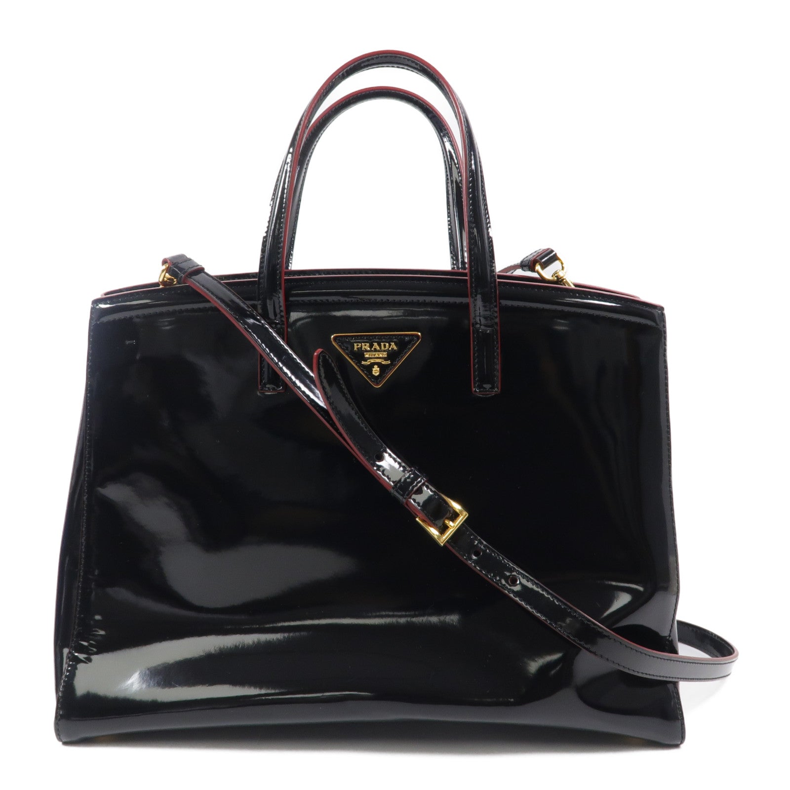 PRADA 漆皮皮革2 Way手挽肩背兩用袋