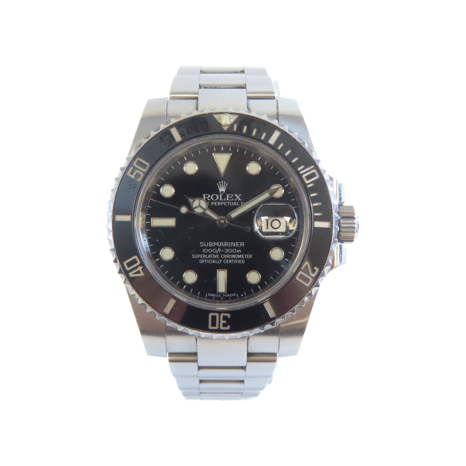 ROLEX 【激減優惠】Submariner Date不鏽鋼自動機芯手錶黑色/白色