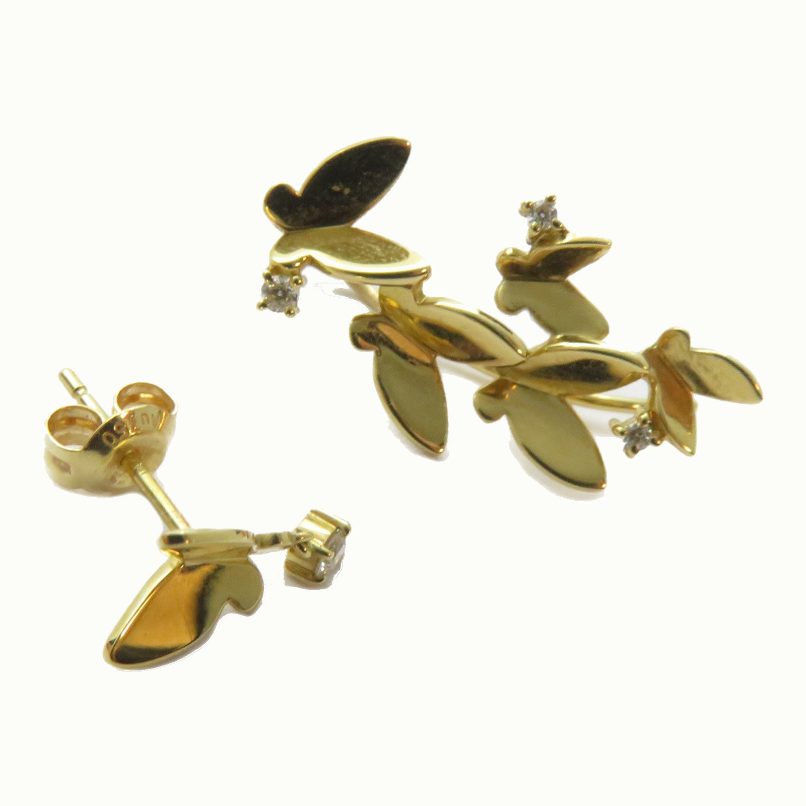 JEWELRY 18K黃金Diamond Earrings 0.03ct鑽石耳環