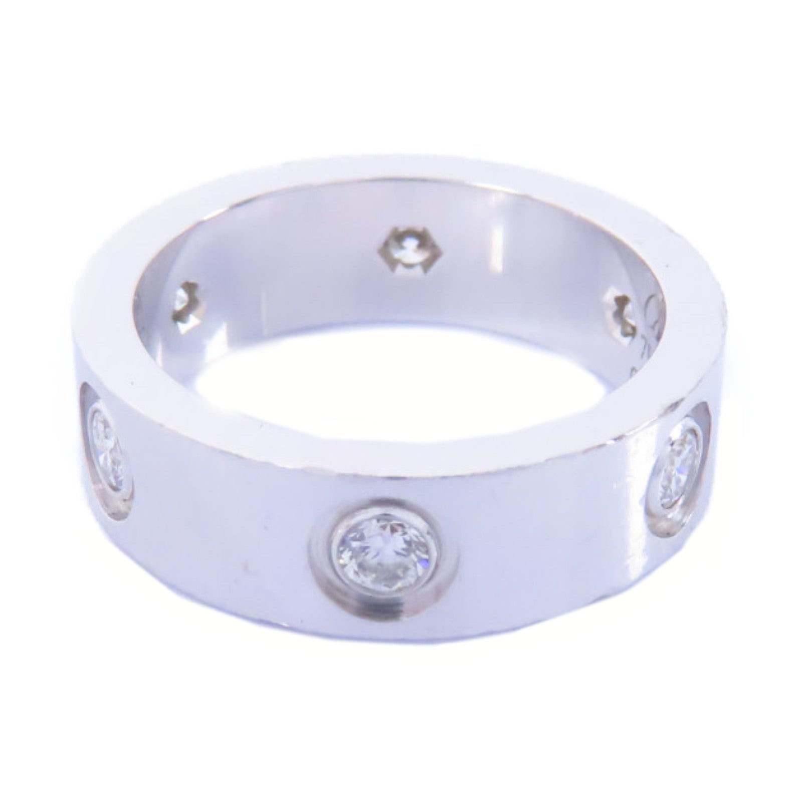 CARTIER 【激減優惠】18K白金Love Ring 6 Dia戒指Cartier#50/US#5.25
