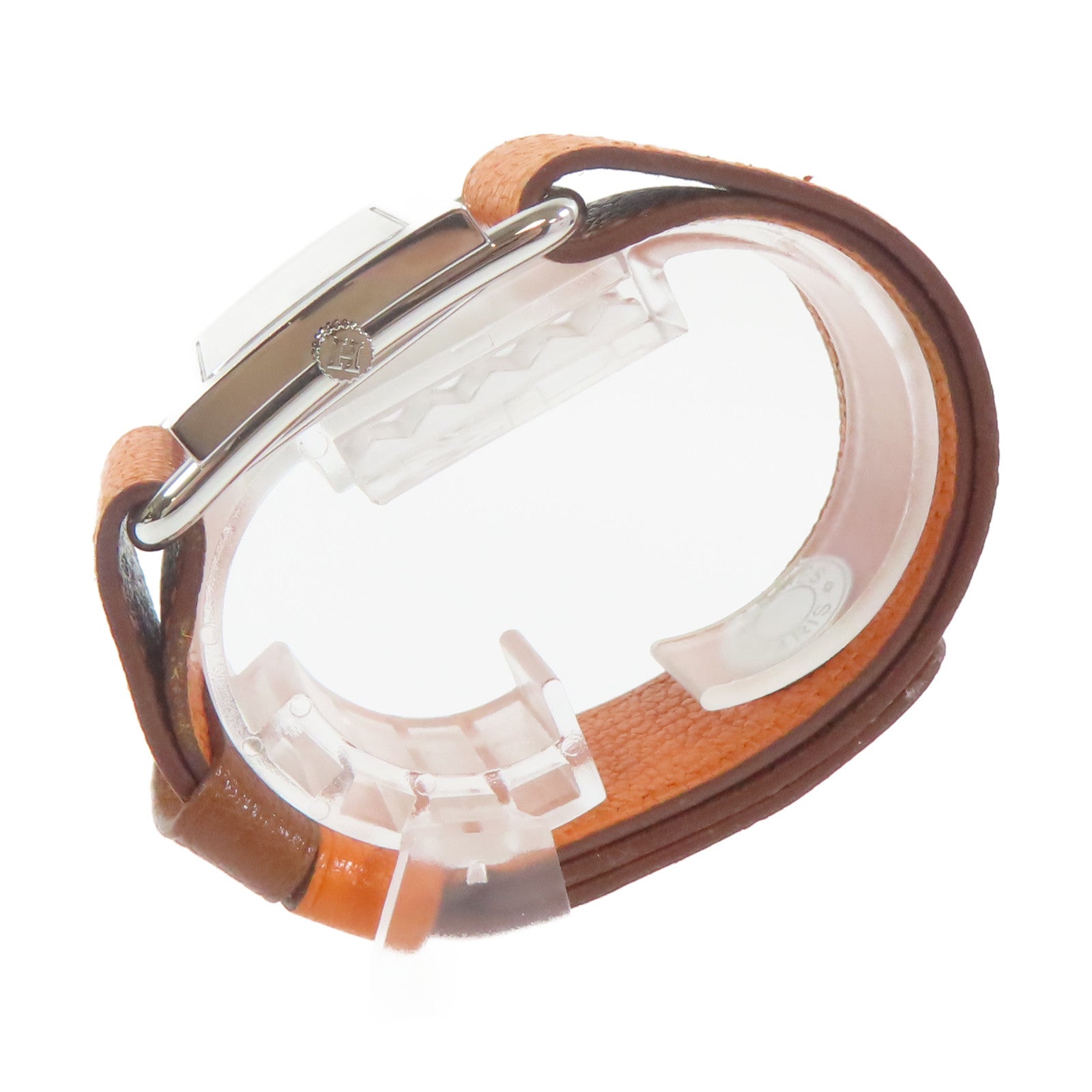 HERMES Watch不鏽鋼/皮革手錶石英機芯白色#15.25cm
