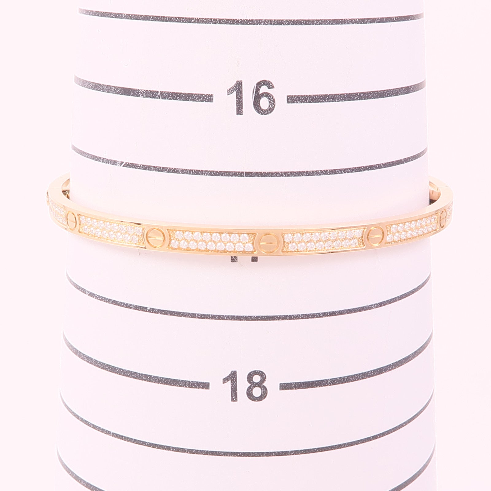CARTIER 18K玫瑰金Love Bracelet Diamonds鑽石手鐲Cartier#18