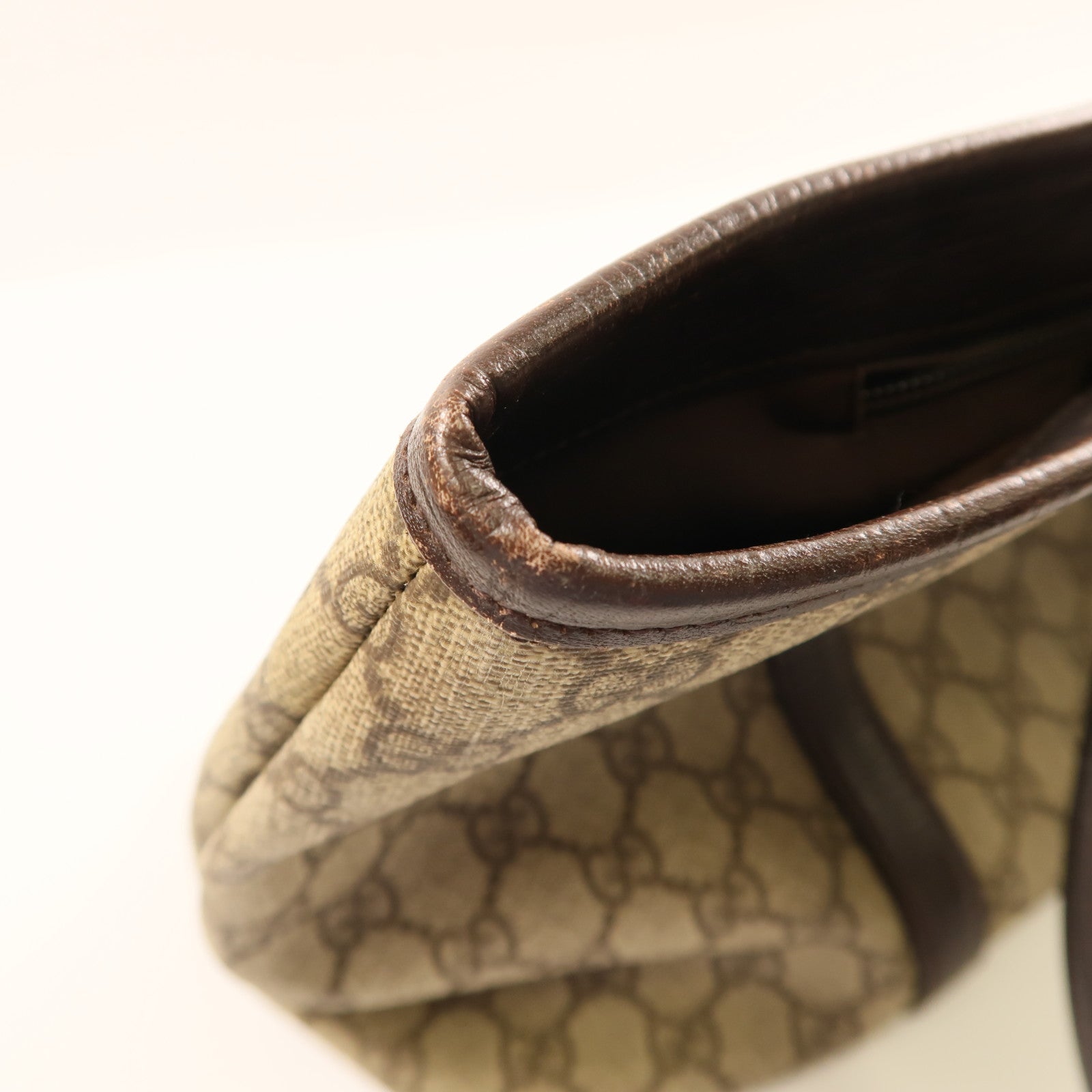 GUCCI 塗層帆布GG Plus Tote Bag銀扣手挽袋米色