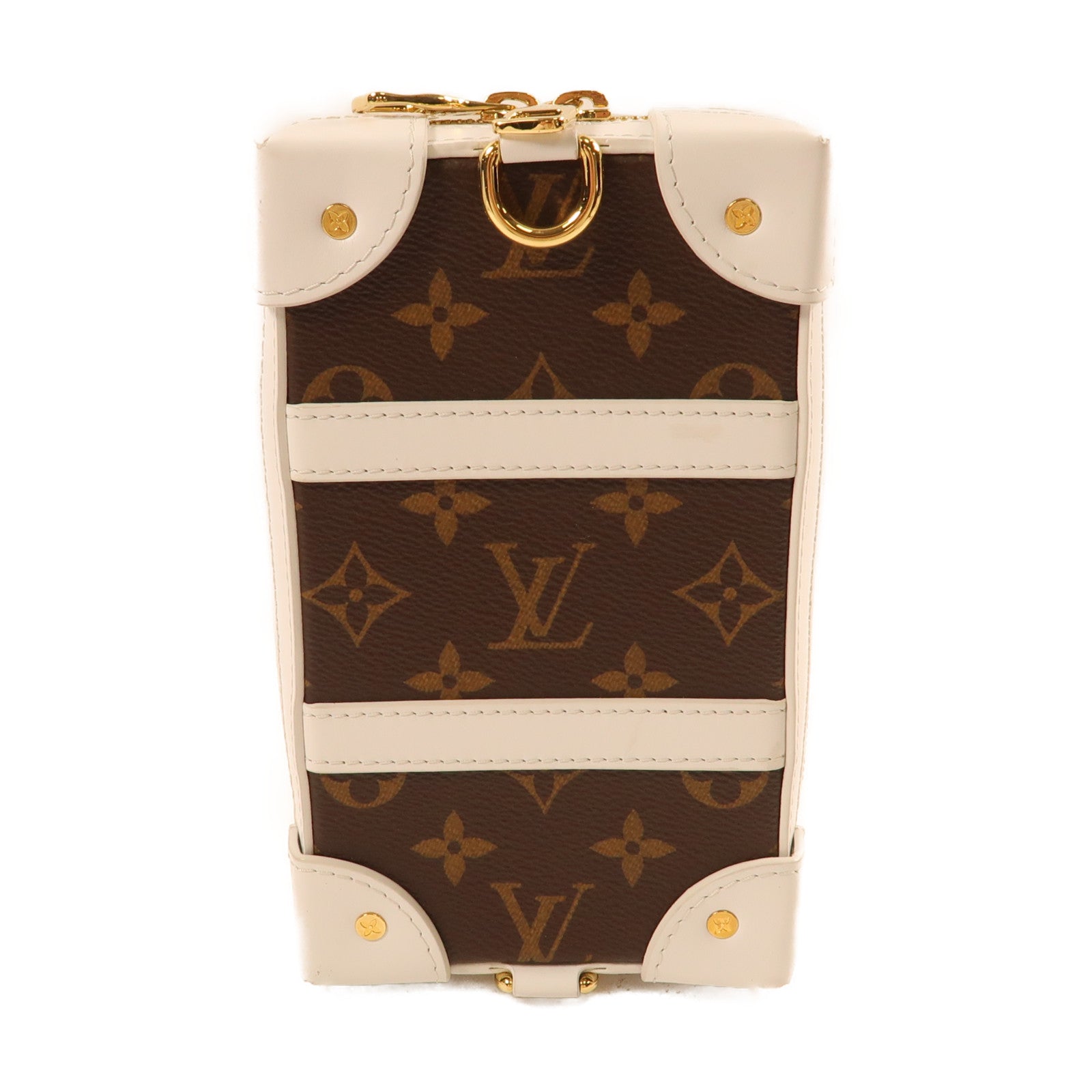 LOUIS VUITTON 【激減優惠】Monogram/皮革LV X NBA Soft Trunk金扣肩背袋啡色/白色