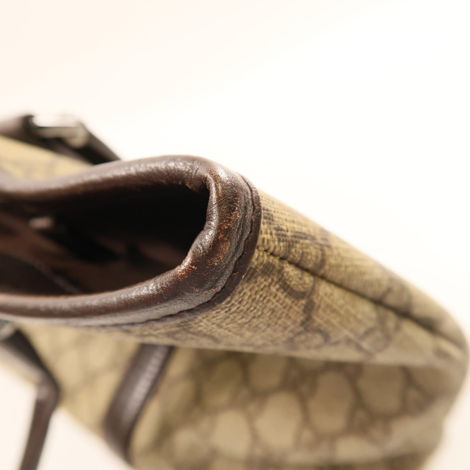 GUCCI 塗層帆布GG Plus Tote Bag銀扣手挽袋米色