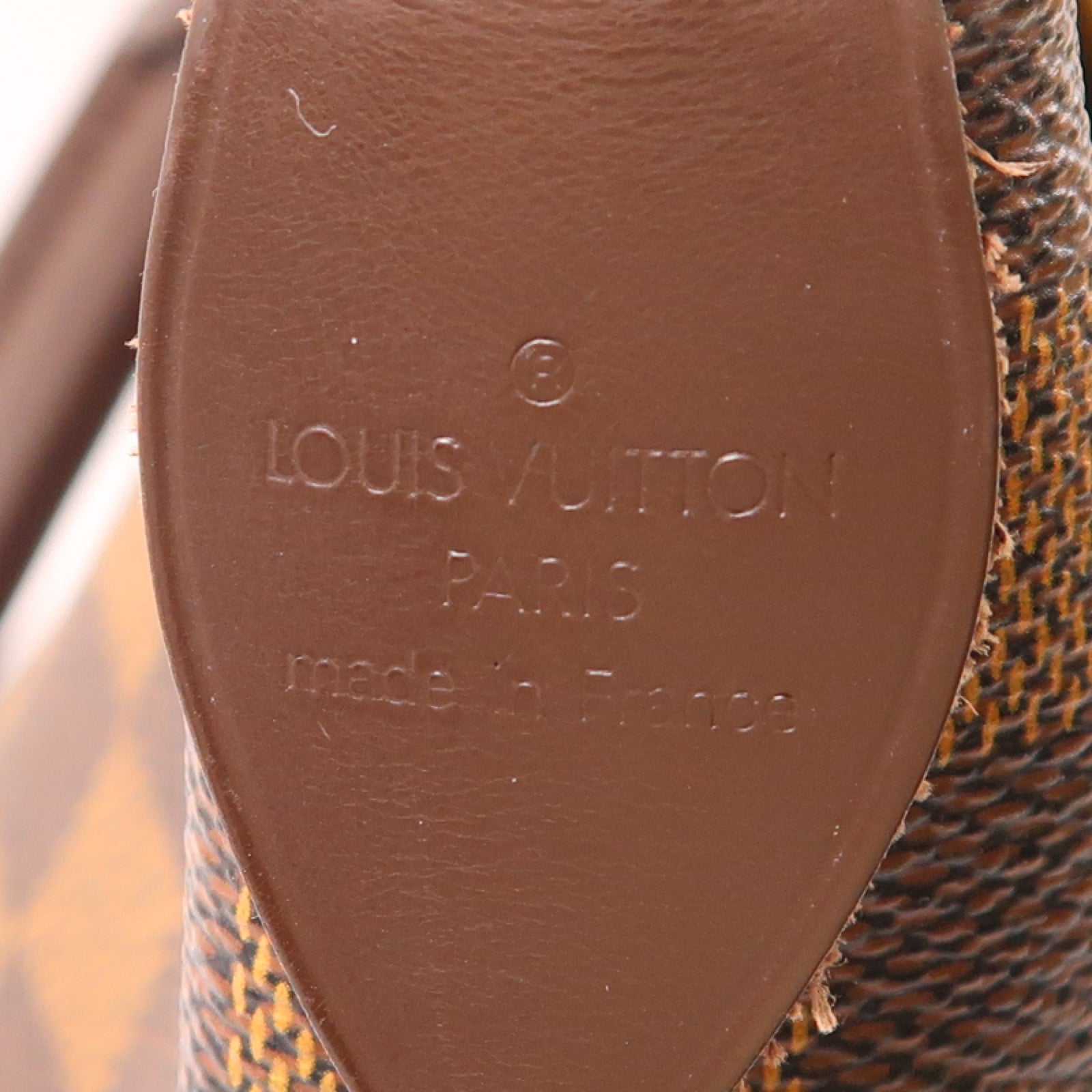 LOUIS VUITTON Damier Saleya MM金扣肩背袋/手挽袋棕色