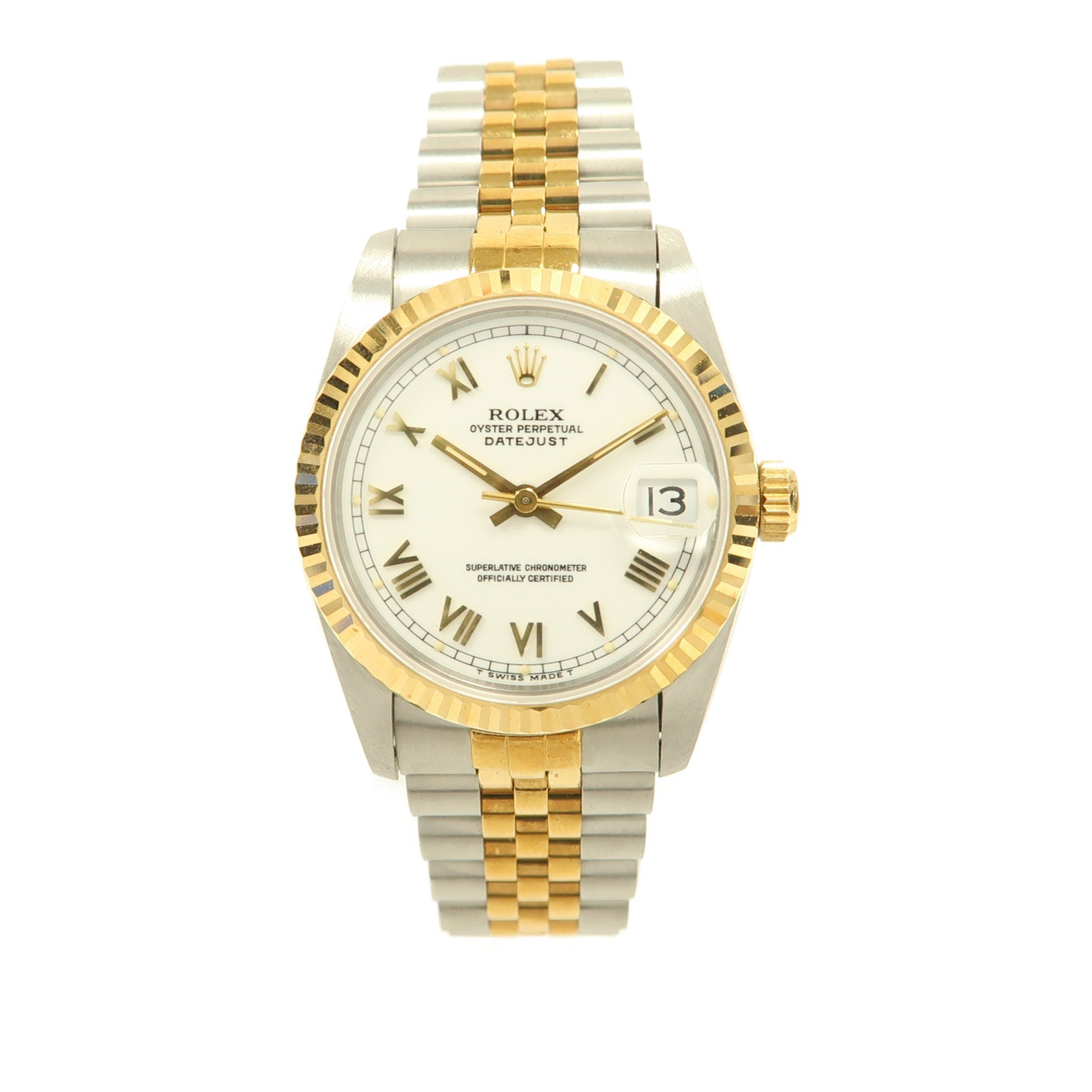 ROLEX Datejust 31(1996)18K黃金/不鏽鋼手錶自動機芯白色
