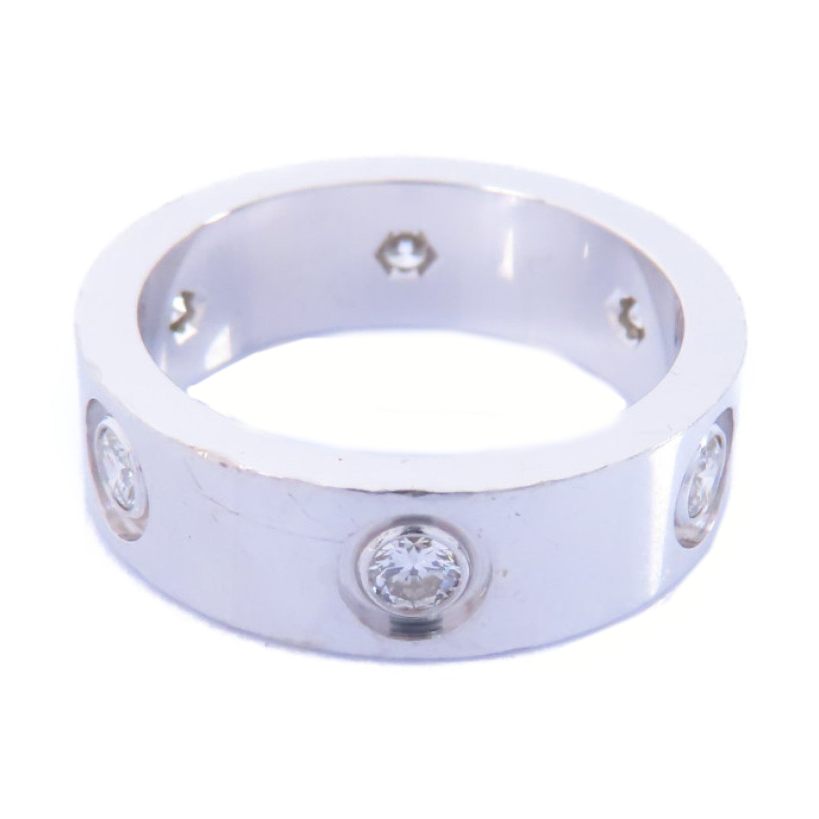 CARTIER 【激減優惠】18K白金Love Ring 6 Dia戒指Cartier#50/US#5.25