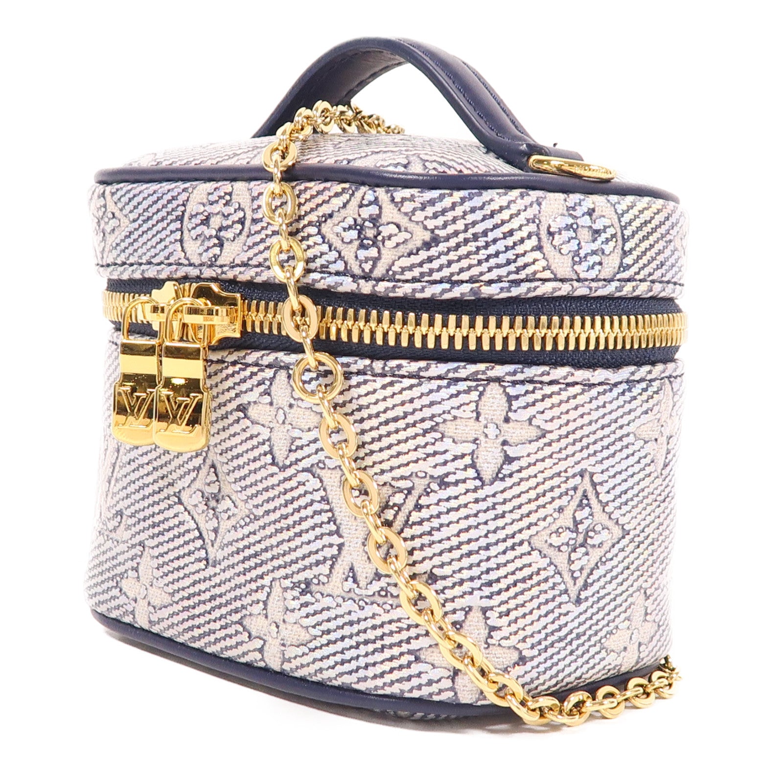 LOUIS VUITTON Monogram Coated Micro Vanity金扣手挽肩背兩用袋