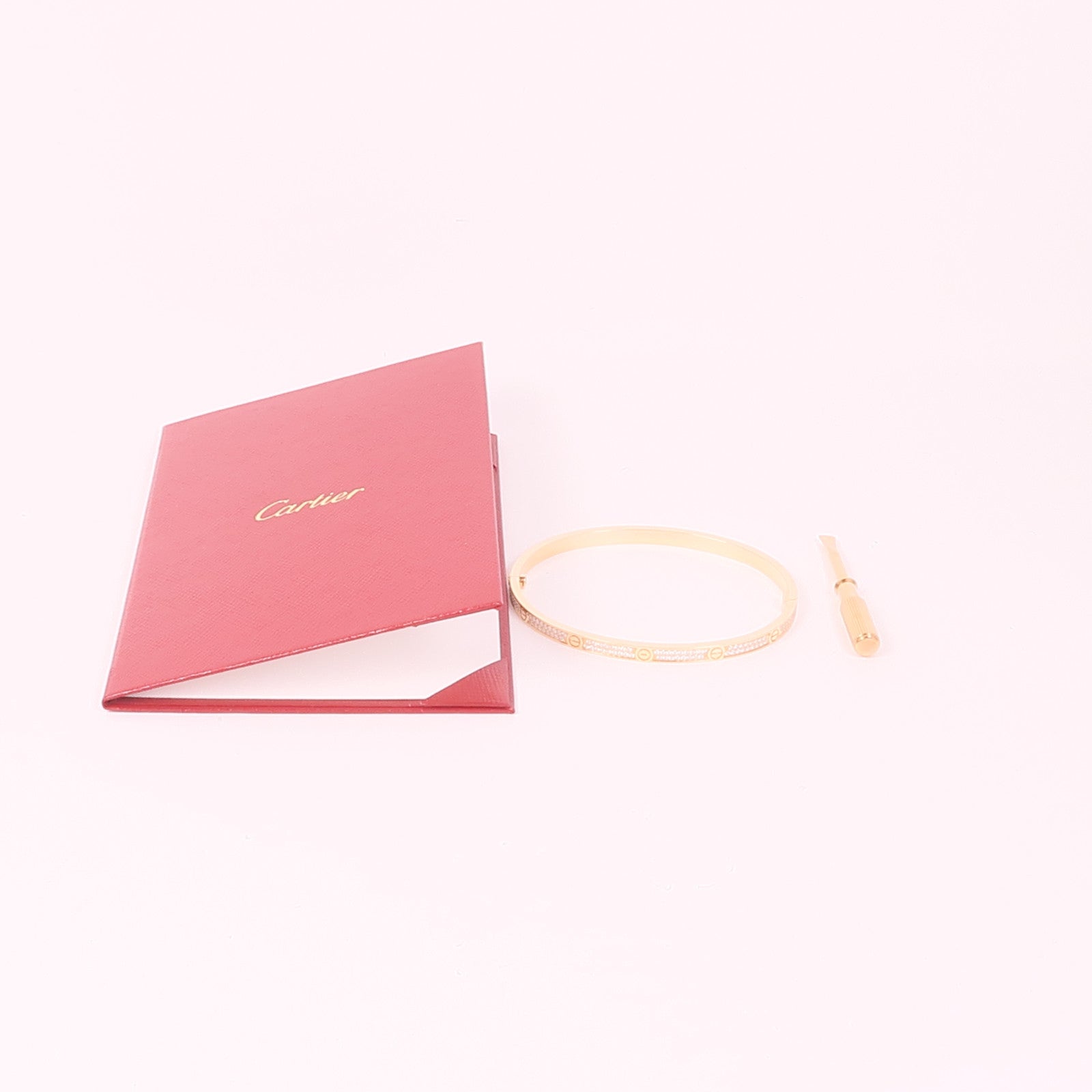 CARTIER 18K玫瑰金Love Bracelet Diamonds鑽石手鐲Cartier#18