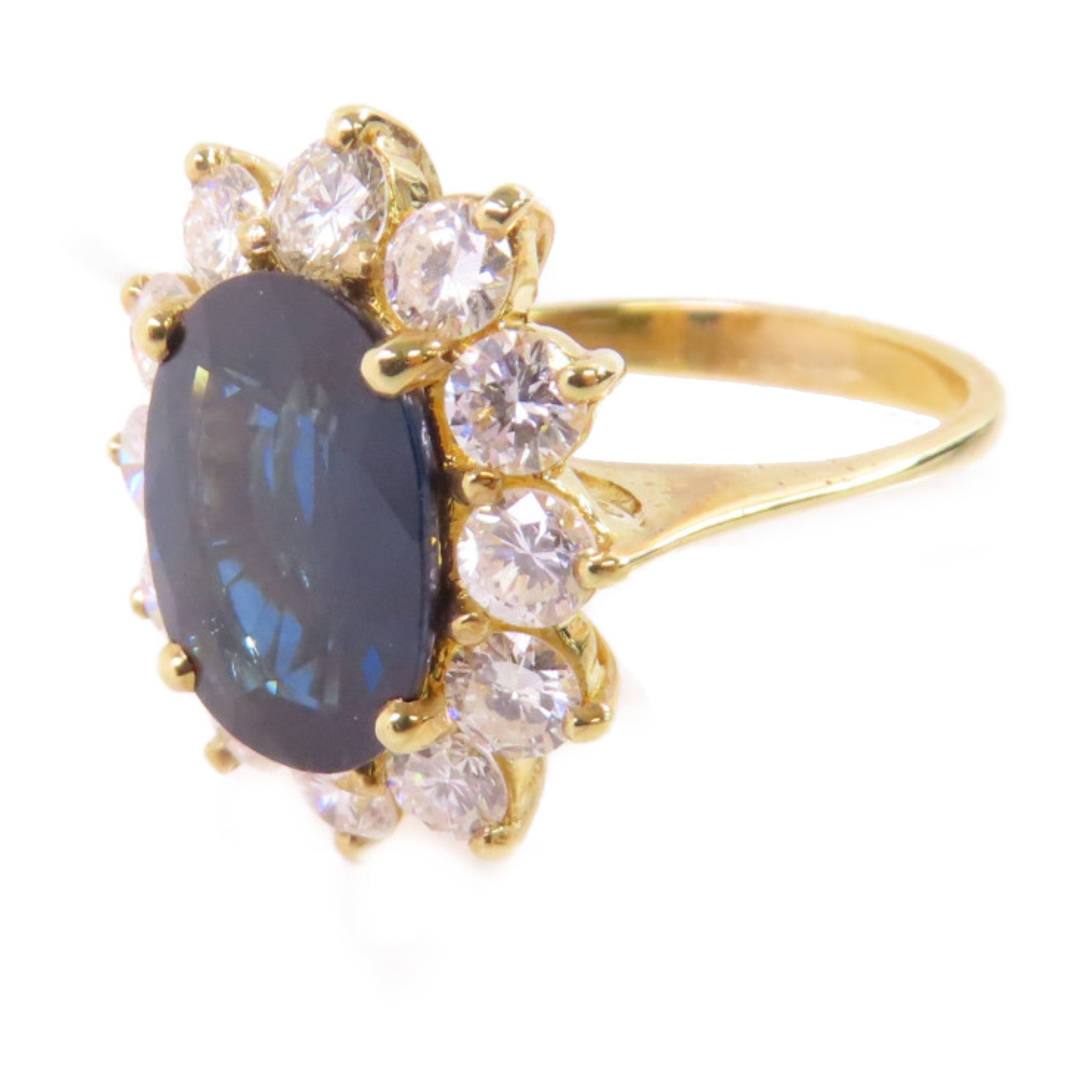 JEWELRY 18K黃金/藍寶石/鑽石Sapphire/Diamond Ring戒指US#6