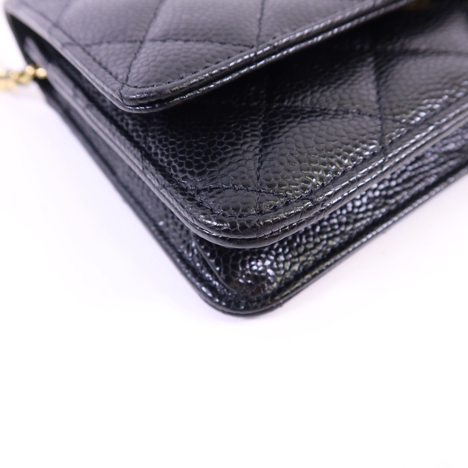 CHANEL 牛皮皮革WOC Wallet On Chain金扣鏈帶肩背袋