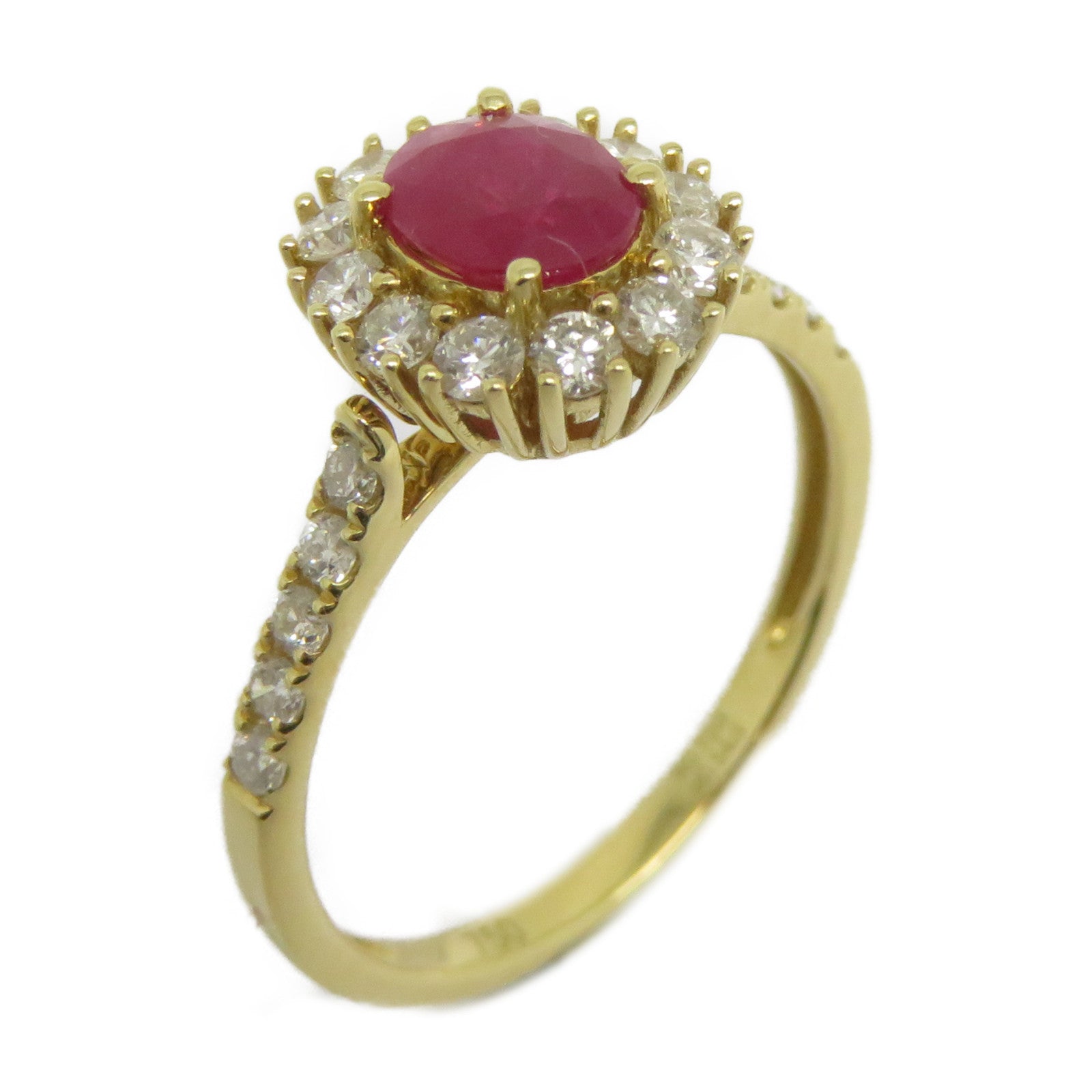 JEWELRY 【激減優惠】18K黃金Ruby Diamond Pendant Ring 0.72ct紅寶石/0.54ct鑽石戒指/吊墜US#7