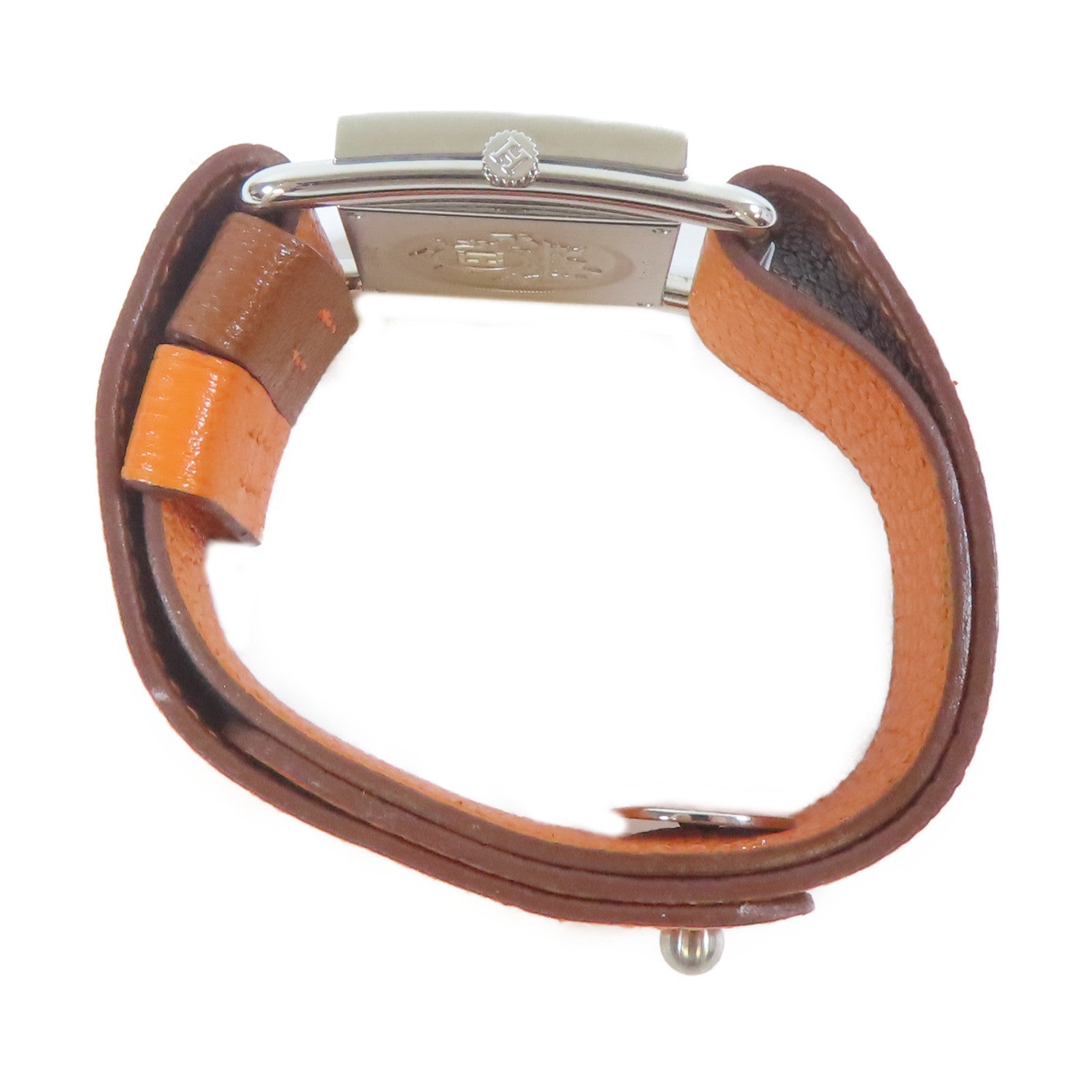HERMES Watch不鏽鋼/皮革手錶石英機芯白色#15.25cm