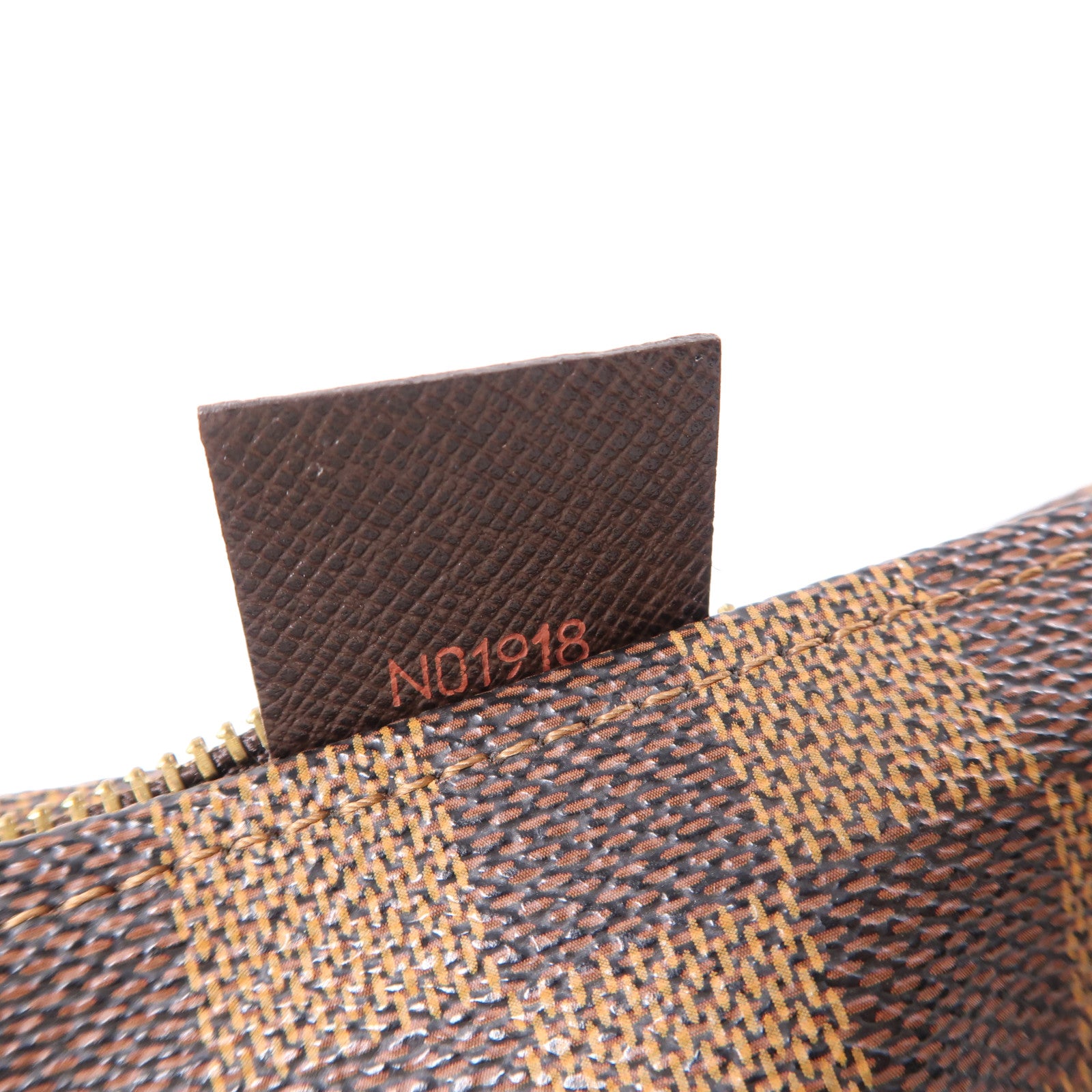 LOUIS VUITTON Damier Trousse Makeup Pouch金扣手挽袋啡色