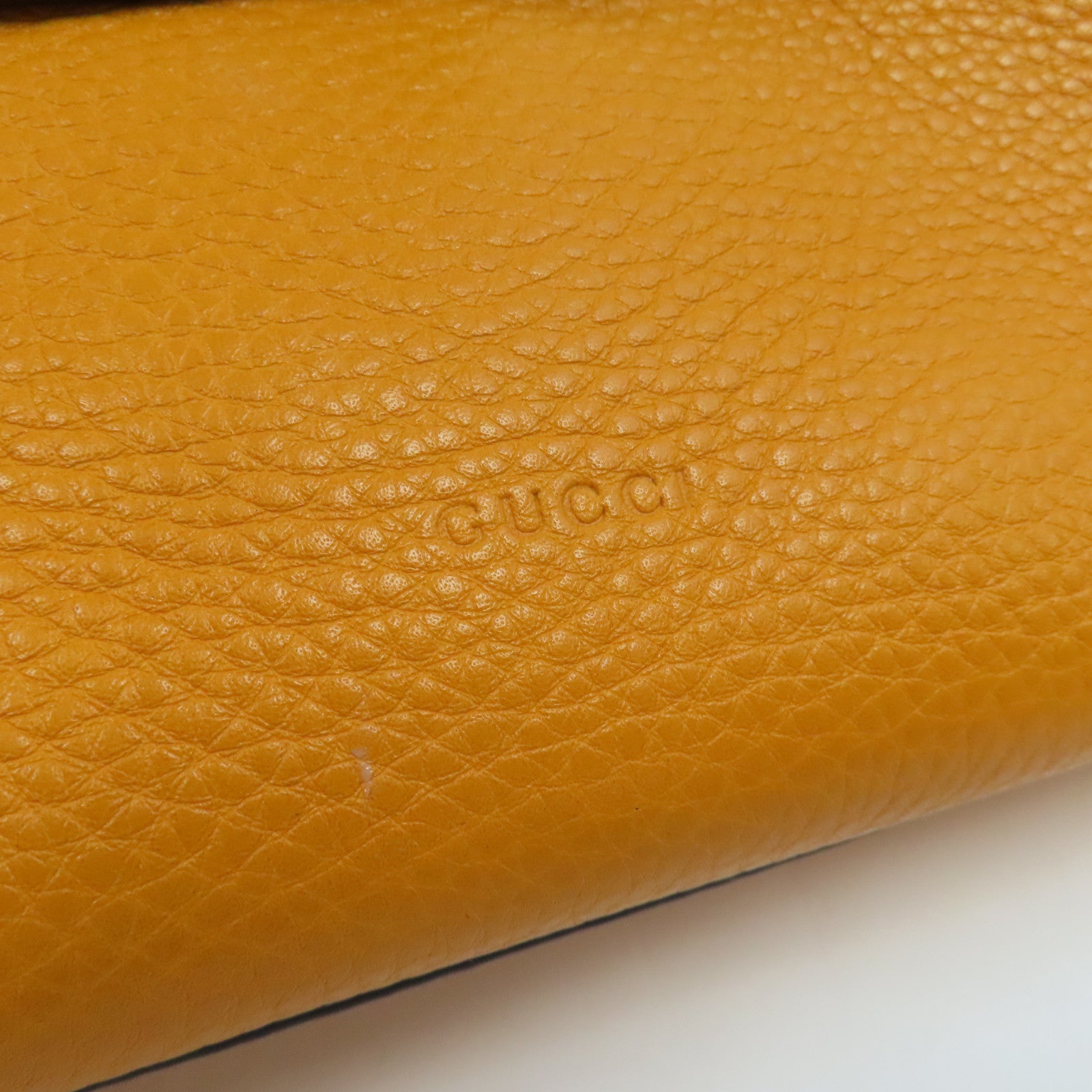 GUCCI 牛皮皮革Bamboo Daily銀扣手挽肩背兩用袋橙色