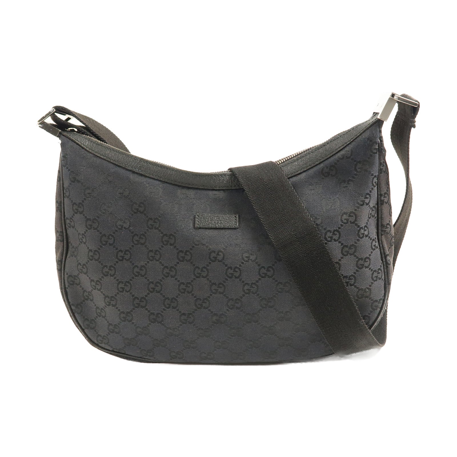 GUCCI 帆布Shoulder Bag銀扣肩背袋