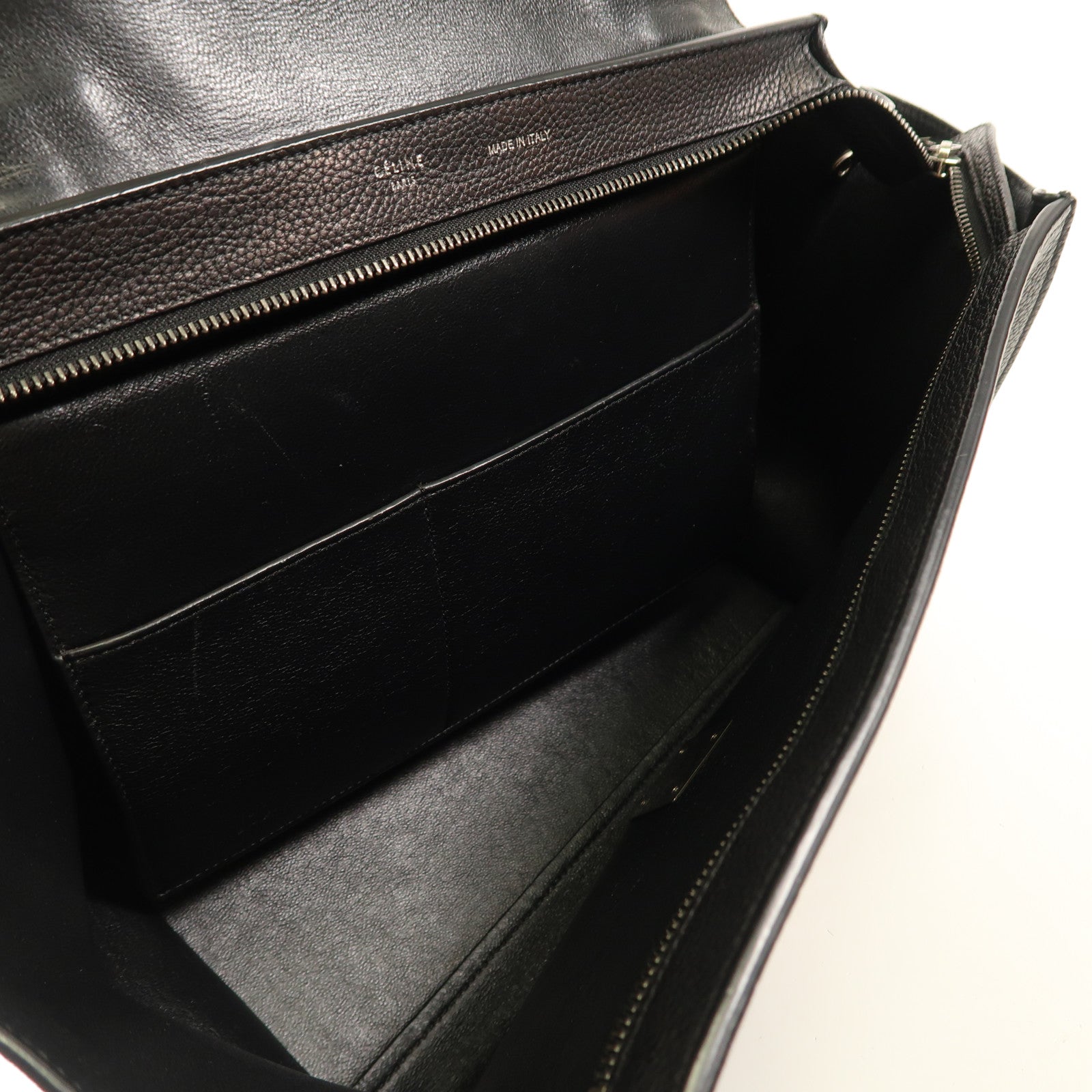 CELINE 牛皮皮革Trapeze銀扣手挽肩背兩用袋