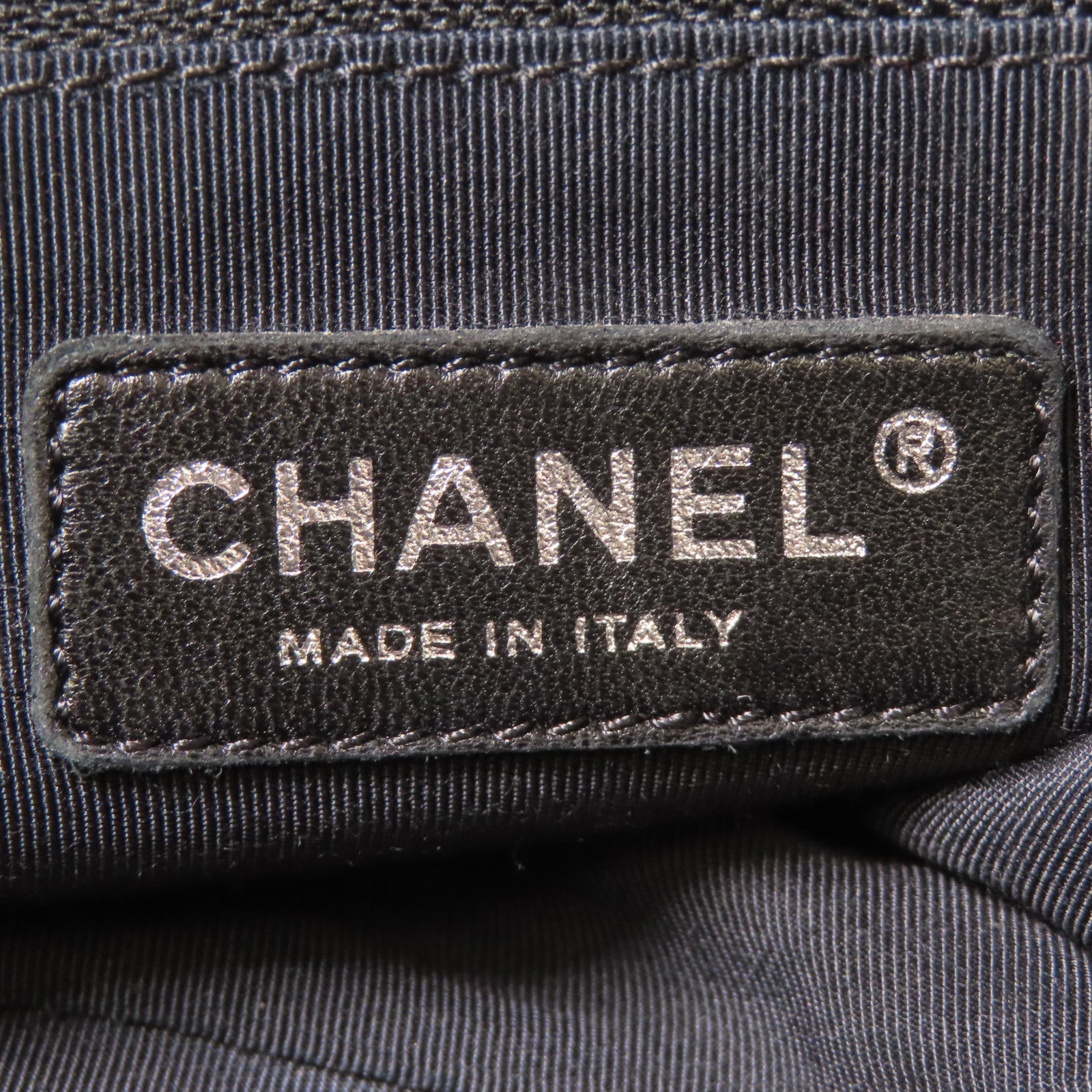 CHANEL 菱格羊皮皮革Chain Shoulder銀扣肩背袋黑色