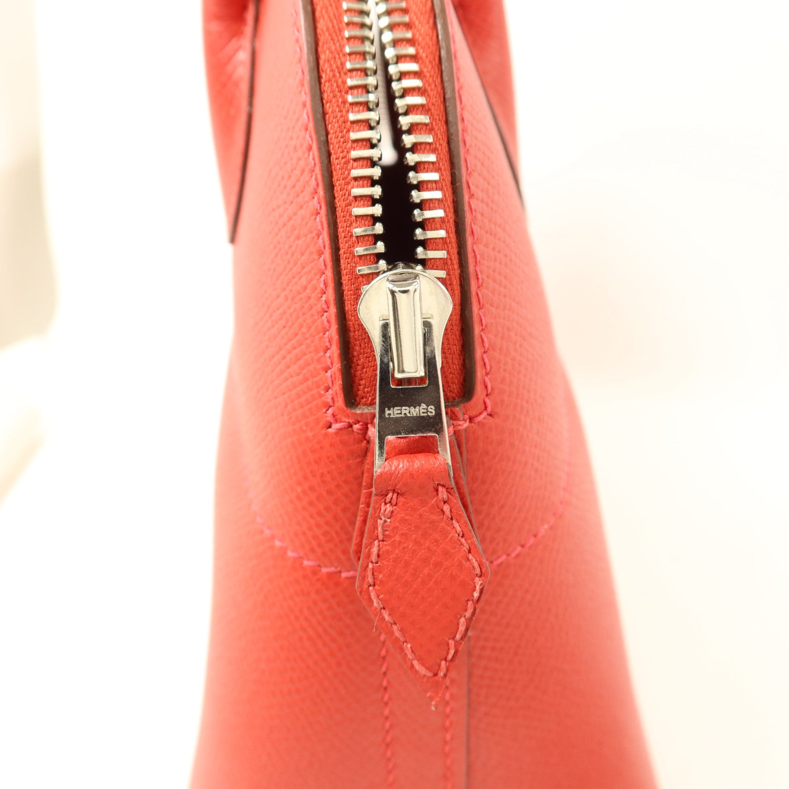 HERMES Epsom皮革Bolide 27銀扣手挽肩背兩用袋Rouge Casaque