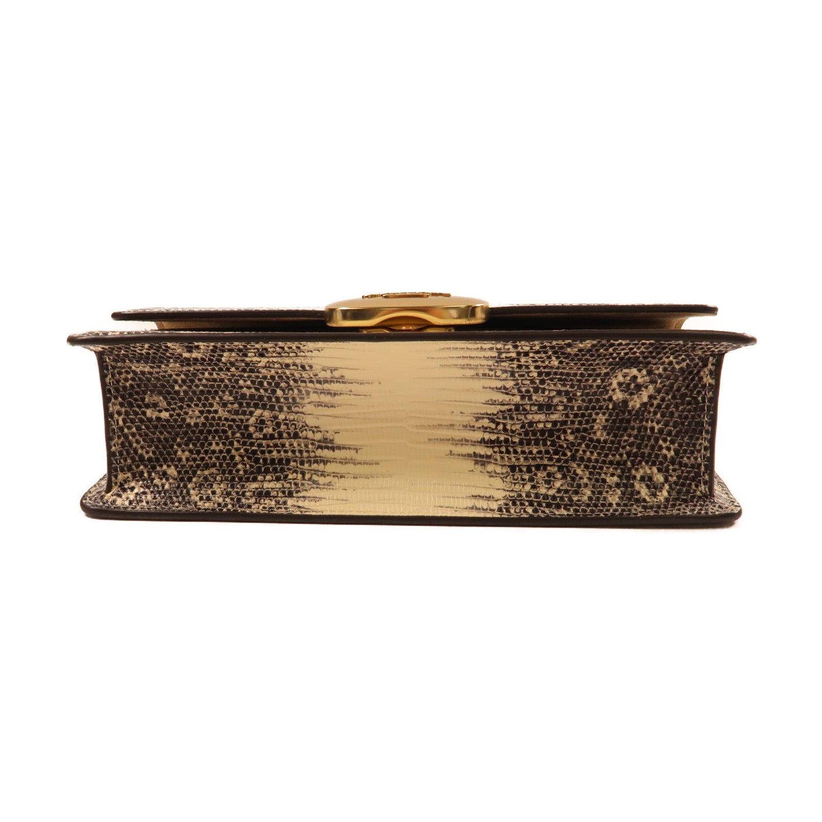 COACH 牛皮皮革Shoulder Bag金扣鏈帶肩背袋米色