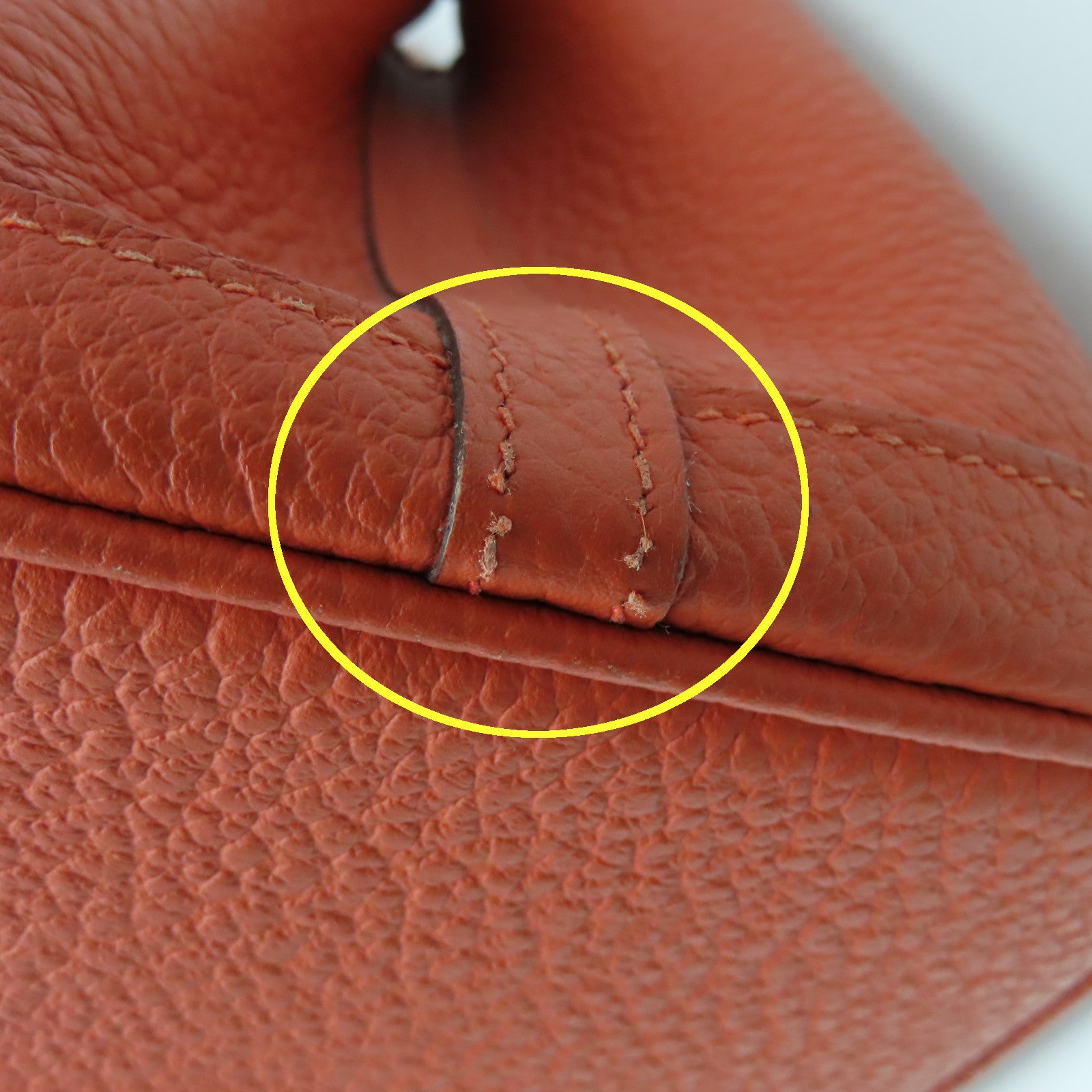 HERMES Country皮革Garden Party TPM銀扣手挽袋鱷魚橘