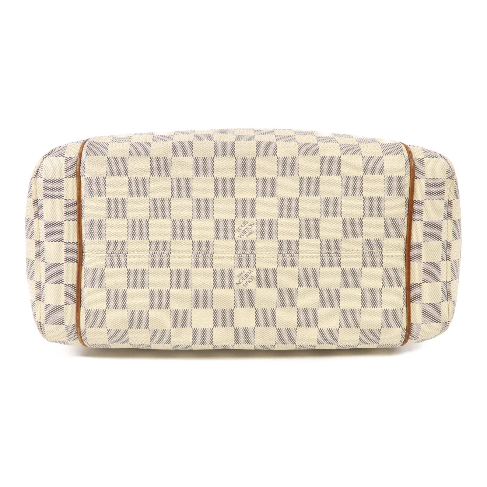 LOUIS VUITTON Damier Azur Totally MM金扣肩背袋白色/藍色