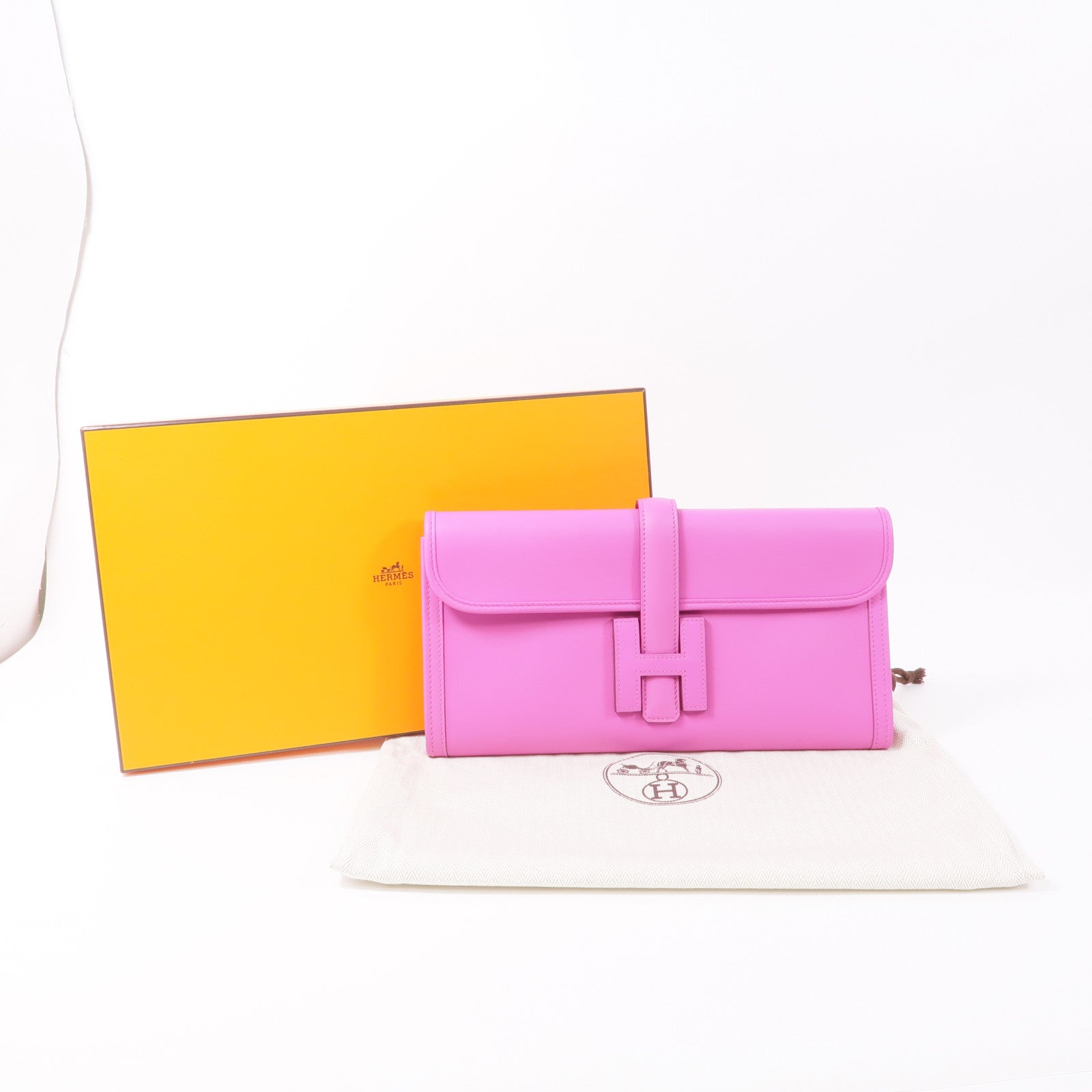 HERMES Swift皮革Jige PM手拿包L3 Rose Purple