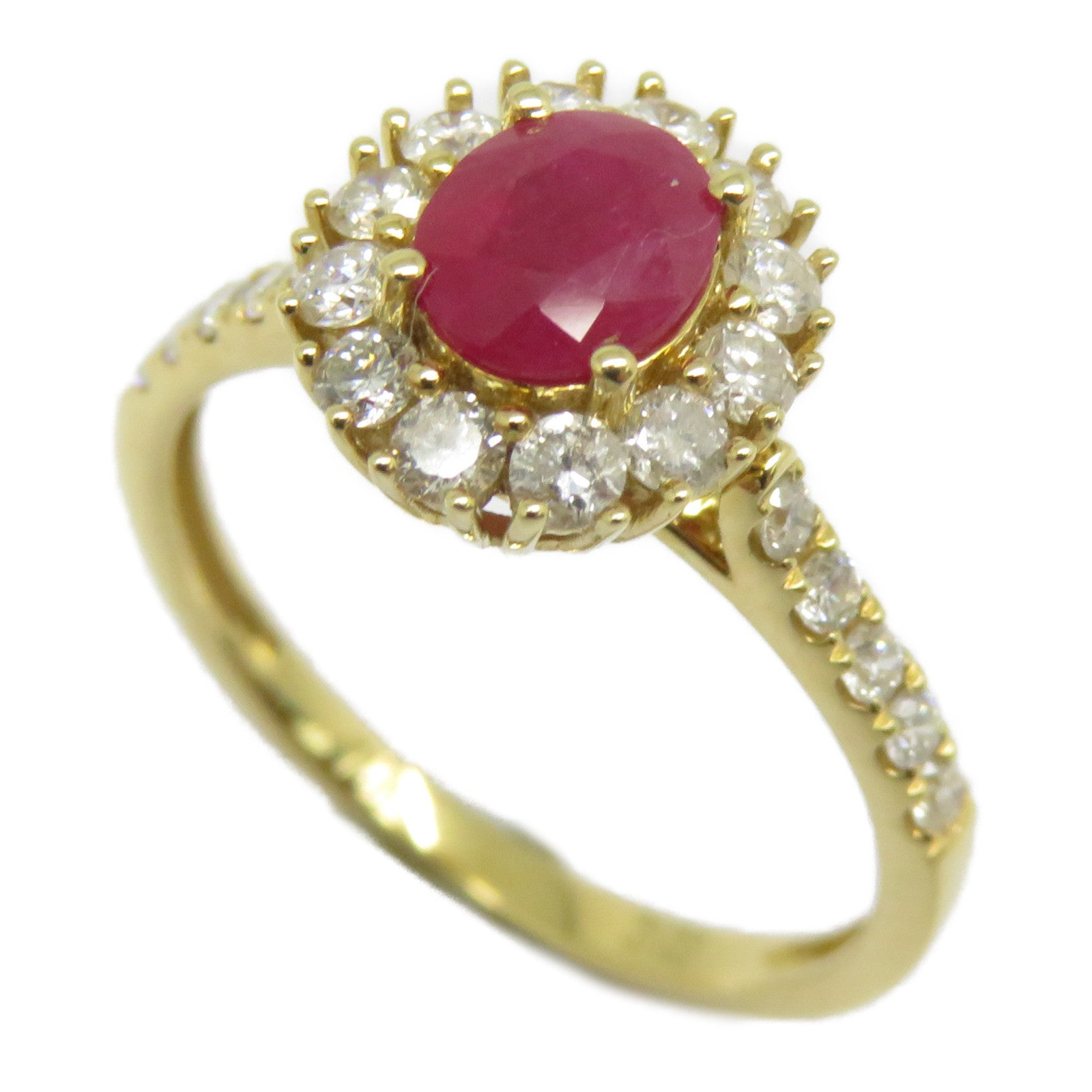 JEWELRY 【激減優惠】18K黃金Ruby Diamond Pendant Ring 0.72ct紅寶石/0.54ct鑽石戒指/吊墜US#7