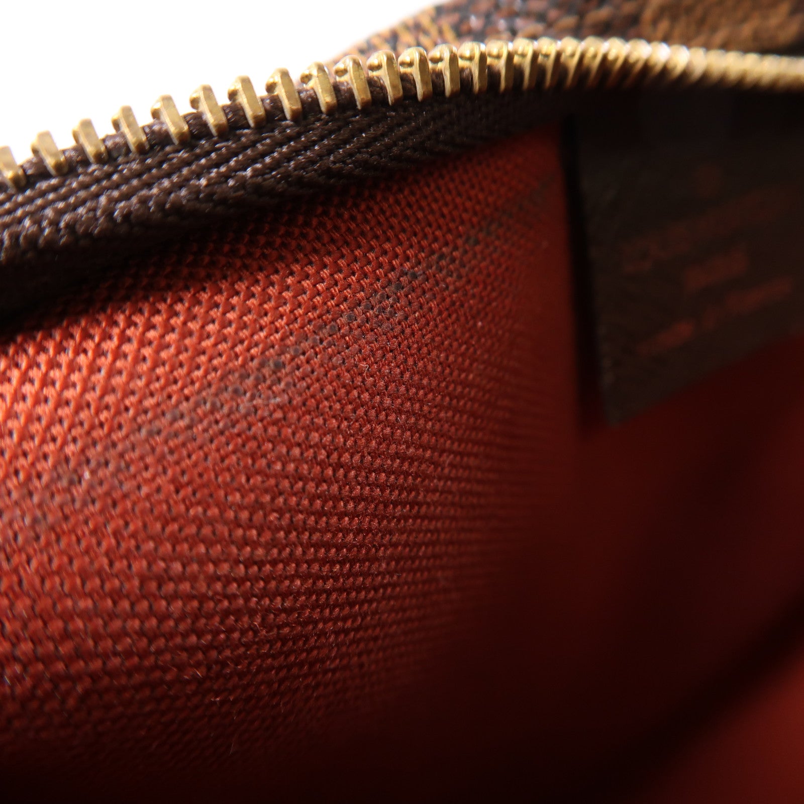 LOUIS VUITTON Damier Trousse Makeup Pouch金扣手挽袋啡色