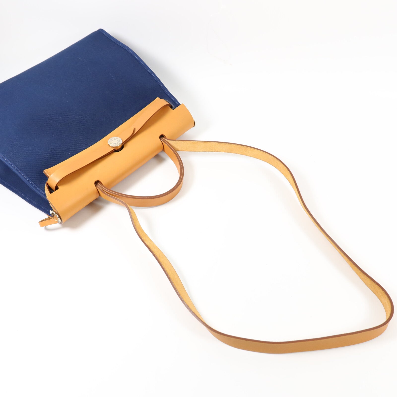 HERMES 帆布Herbag PM手挽肩背兩用袋Blue