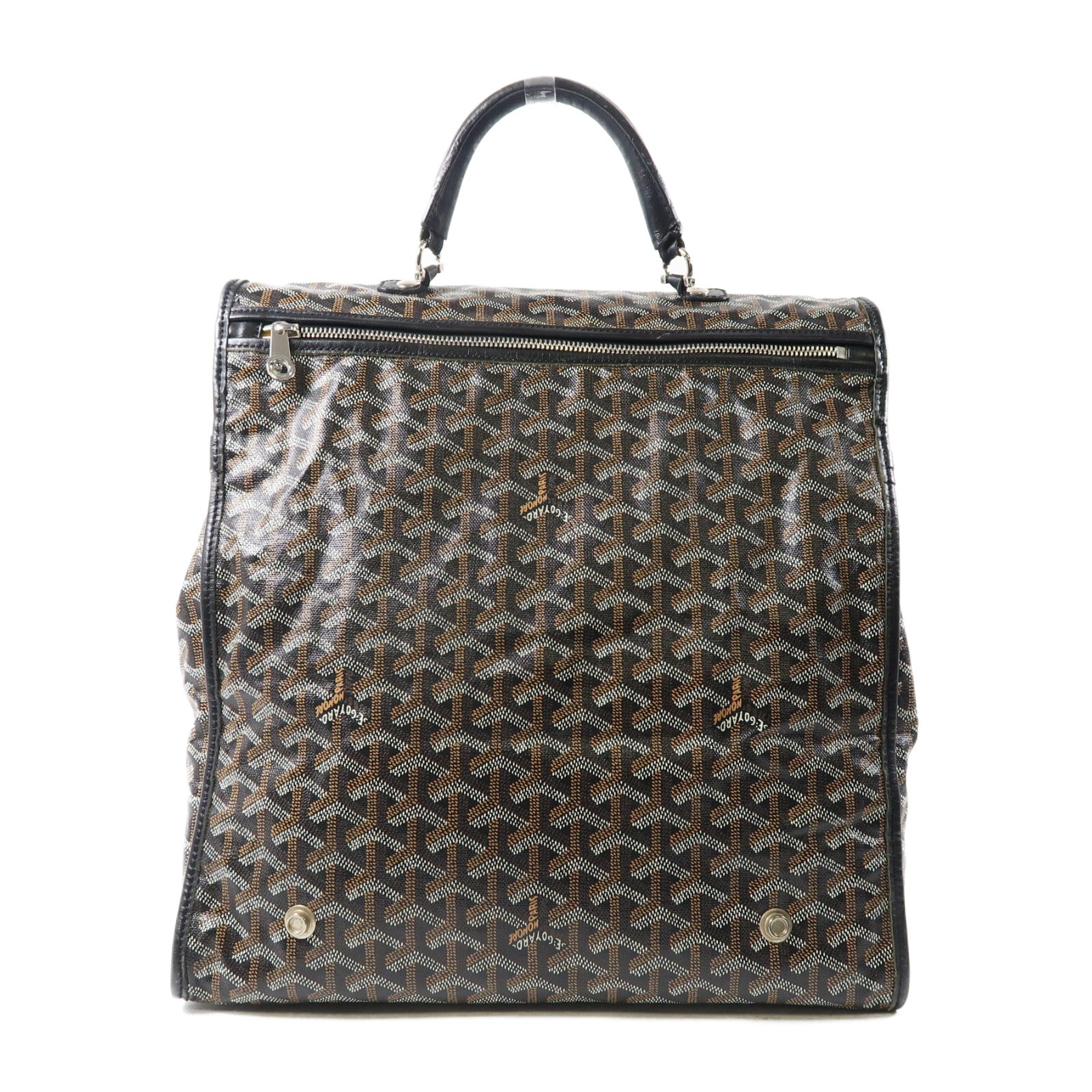 GOYARD 塗層帆布St. Lucie銀扣手挽袋黑色