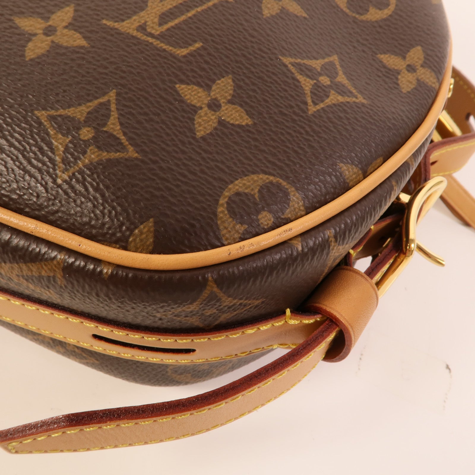 LOUIS VUITTON Monogram Boite Chapeau Souple金扣肩背袋棕色
