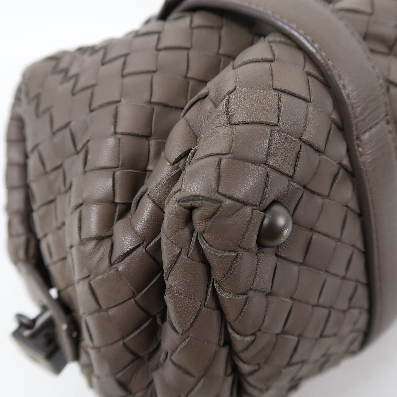 BOTTEGA VENETA 織紋牛皮皮革Shoulder Bag肩背袋灰啡色