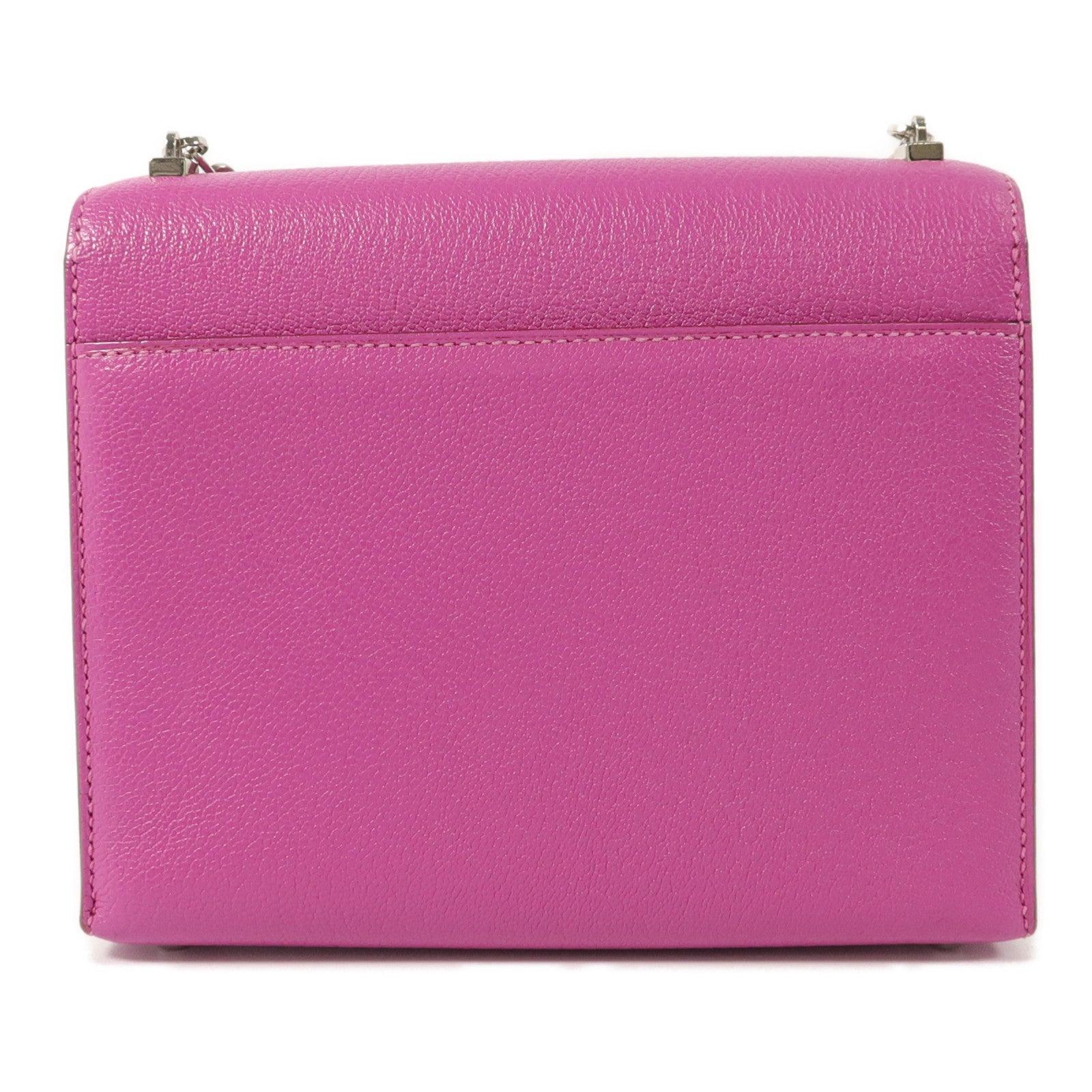 HERMES Chevre皮革Verrou Mini鏈帶肩背袋Rose Extreme